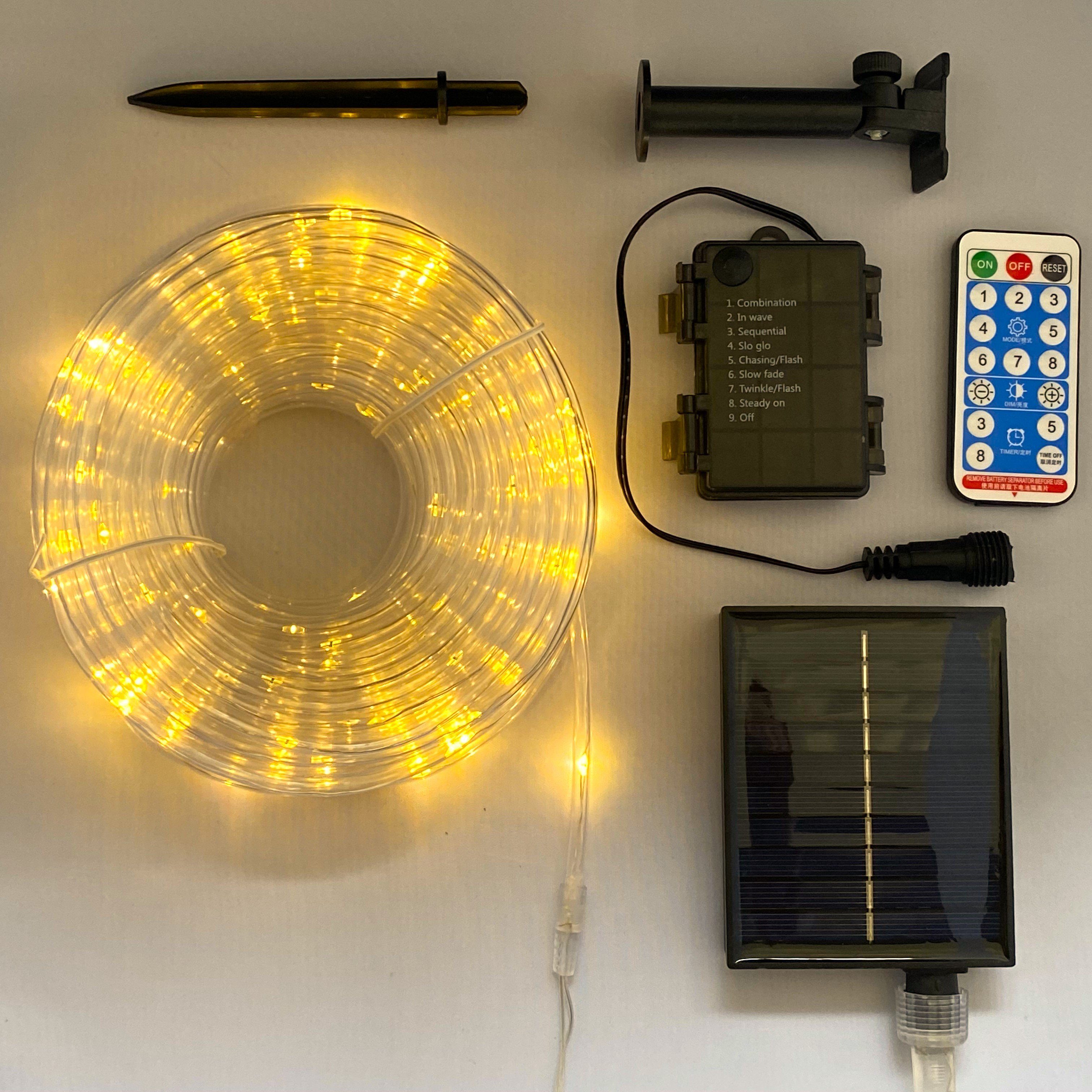 Kleelein LED-Lichterkette Solar Lichterschlauch 125L,Weihnachtsbeleuchtung, günstig online kaufen