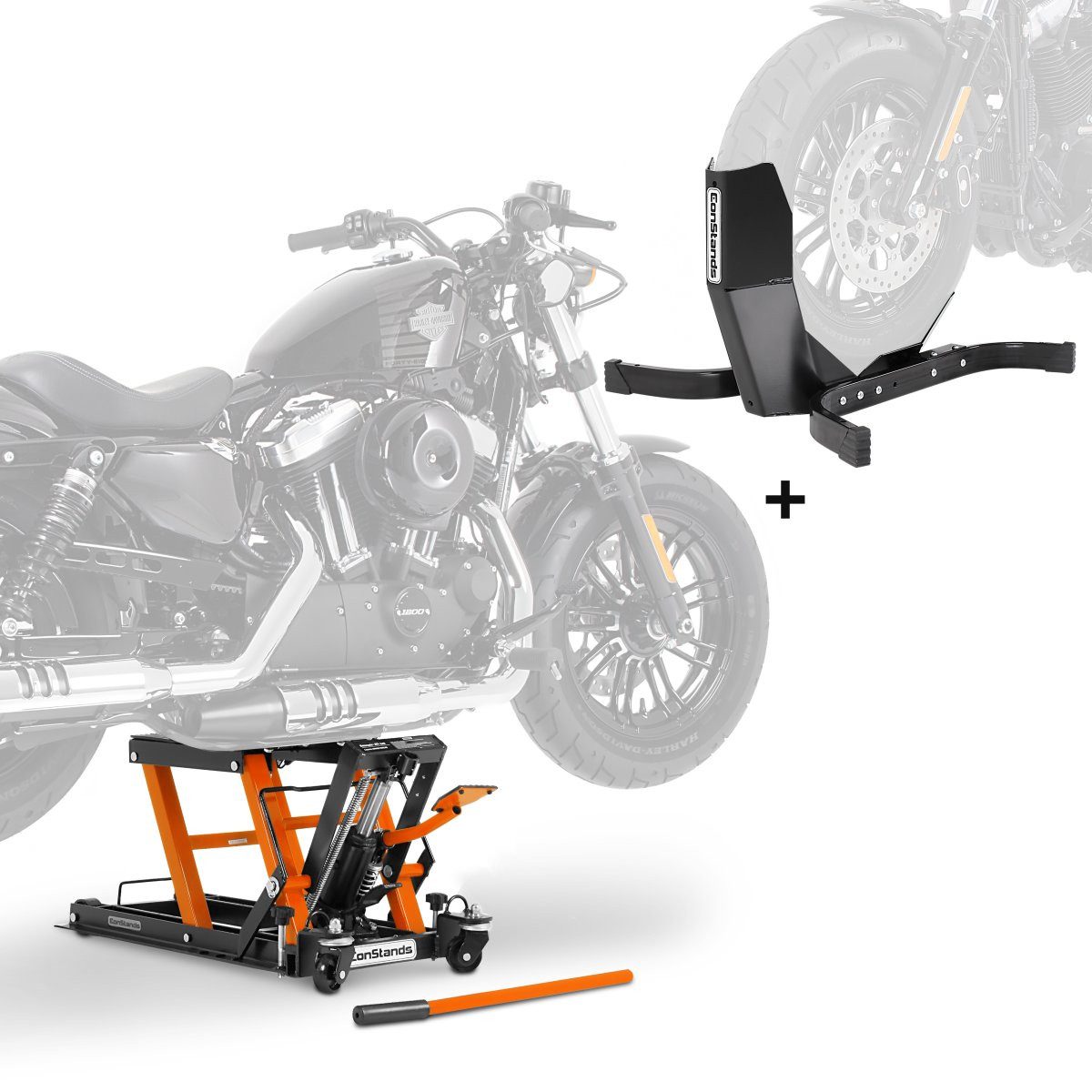 ConStands Motorradheber Hebebühne + Wippe für Triumph Rocket 3 R / GT Midlift L OG