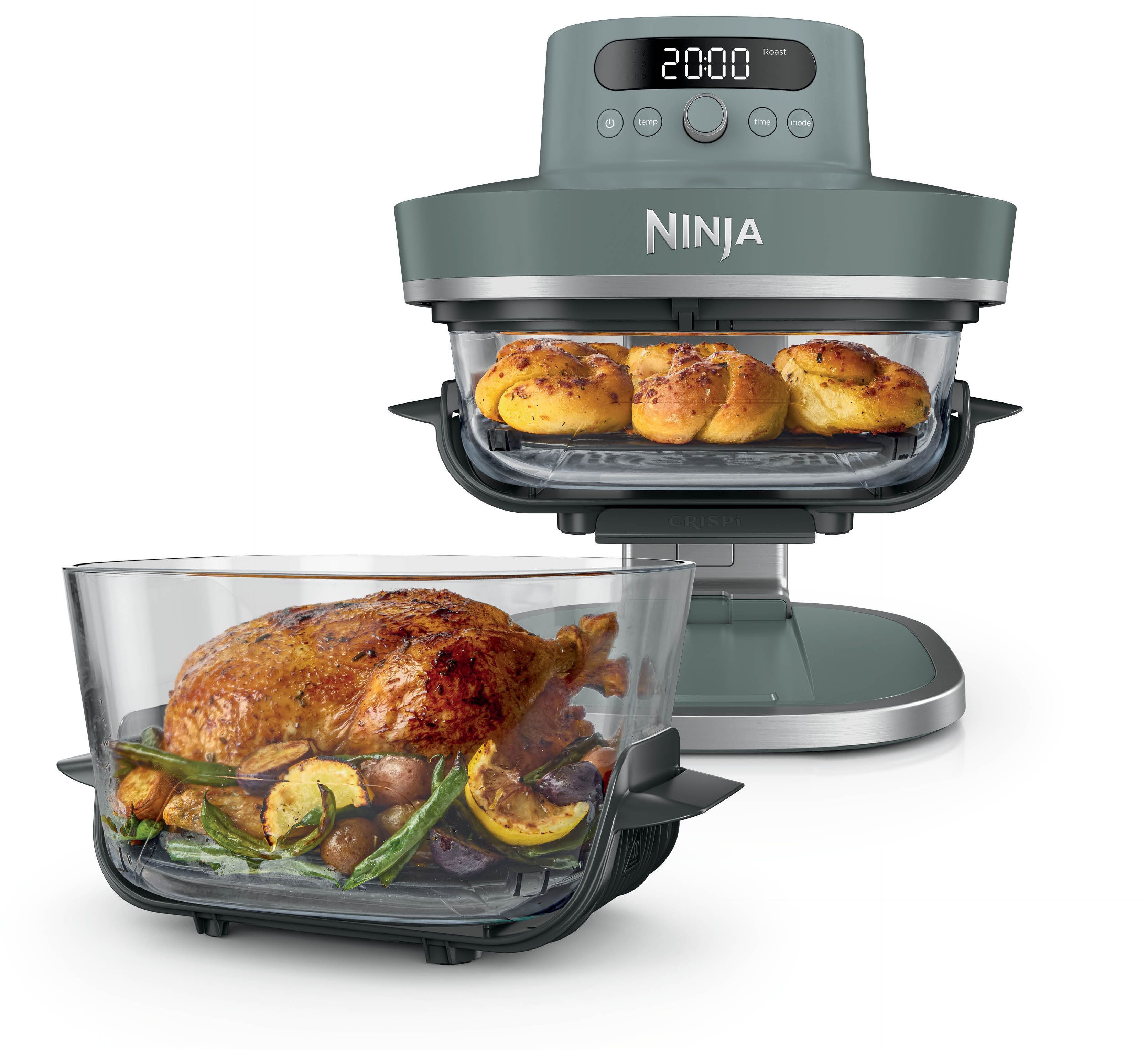 NINJA Heißluftfritteuse AS101EUGY, Extragroßes 5,7 L Fassungsvermögen, PFAS-frei, 2050 W, 7 Kochfunktionen, Vorbereitung, Zubereitung + Aufbewahrung von Speisen