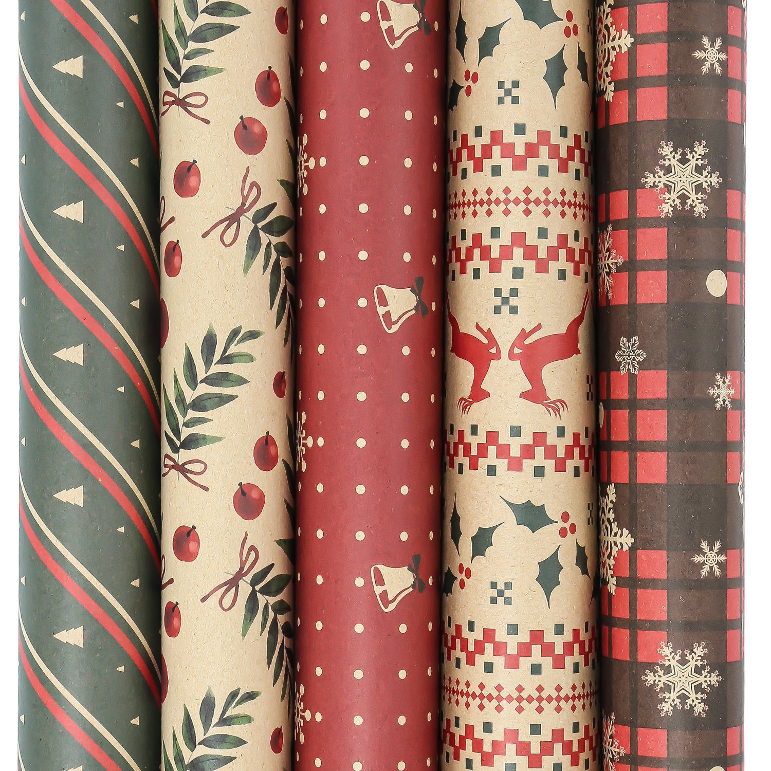 Clanmacy Geschenkpapier Geschenkpapier Weihnachtspapier 70 x 50 cm, 5