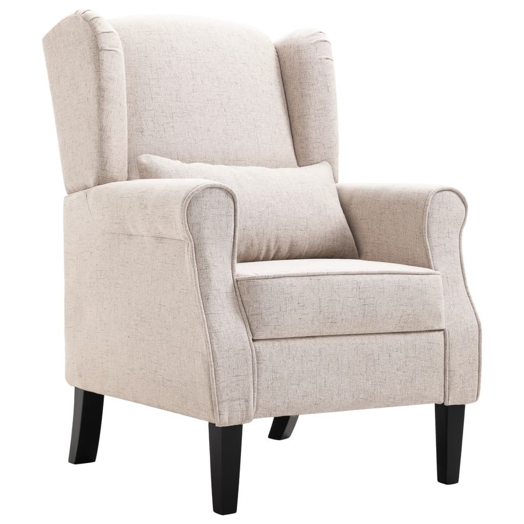 vidaXL Sessel 110 kg Sessel Beige Stoff Ohrensessel