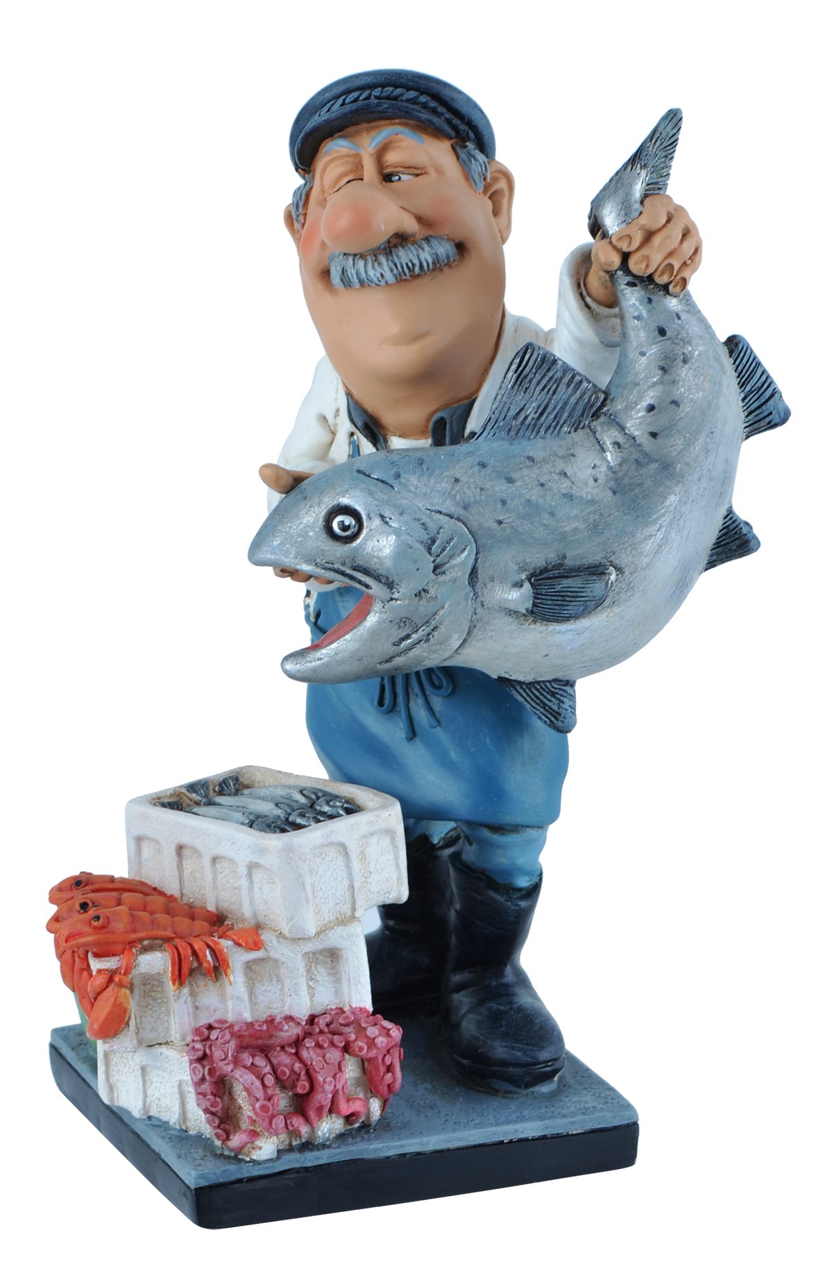Vogler direct Gmbh Dekofigur Life, 11x8x16cm von nicht Funny Hand bemalt, hier LxBxH: "Wer Fischhändler zugreift..."