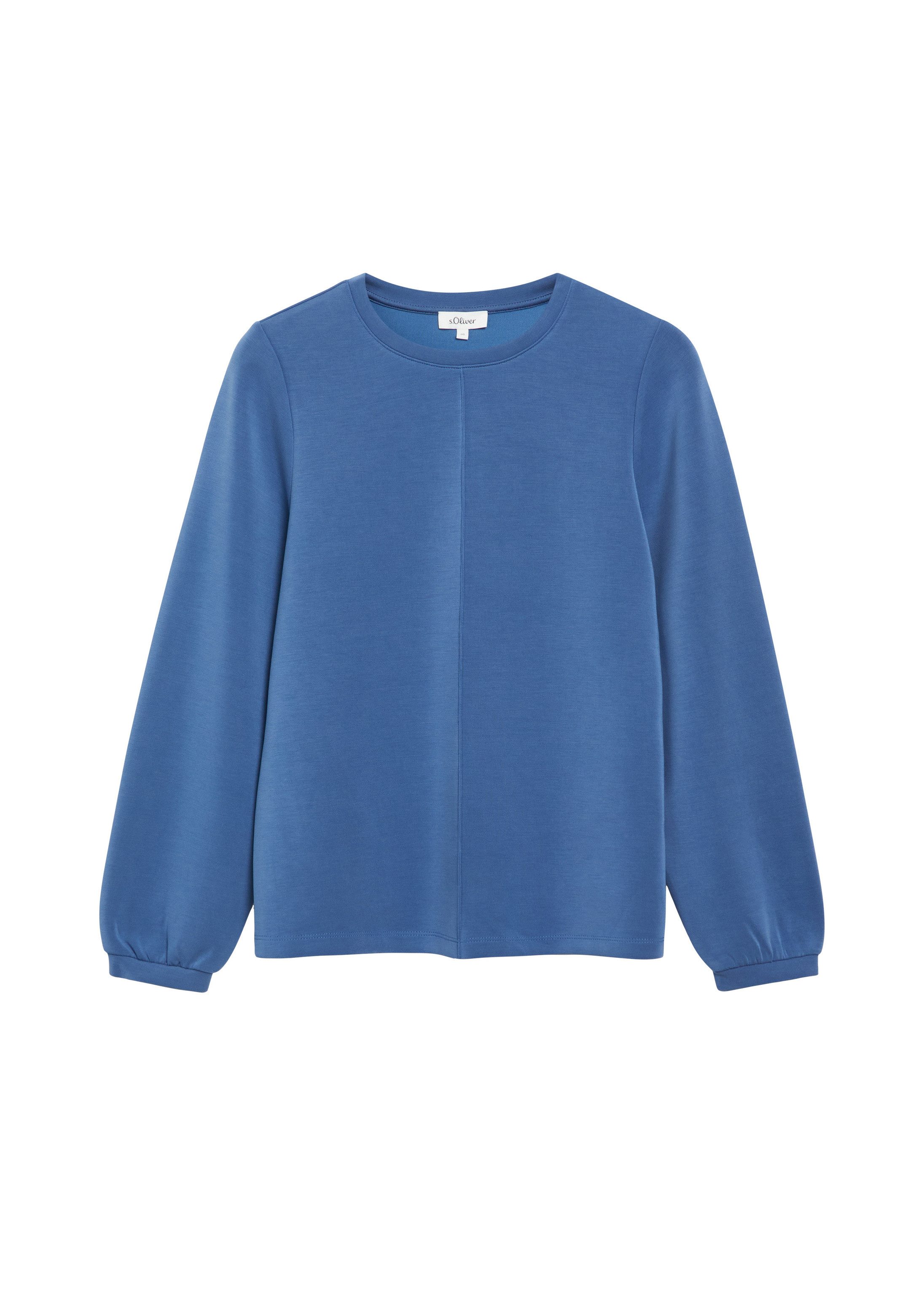 s.Oliver Sweatshirt Sweatshirt Scuba-Sweatshirt mit weitem Arm