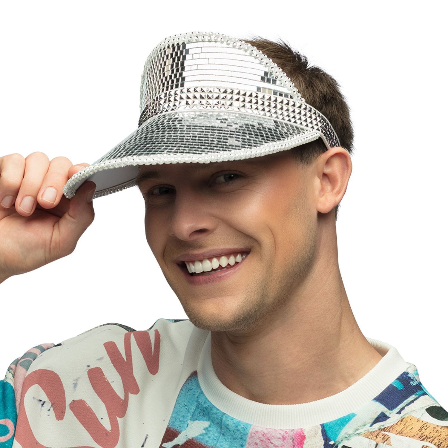 Kostüm Sonnenblende Disco Party, Silber