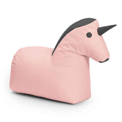 Lumaland Sitzsack Kinder Einhorn Kissen Tier 85x70x45 cm (1x Kindersitzsack), kuscheliges Sitzkissen, Unicorn Motiv, pflegeleicht