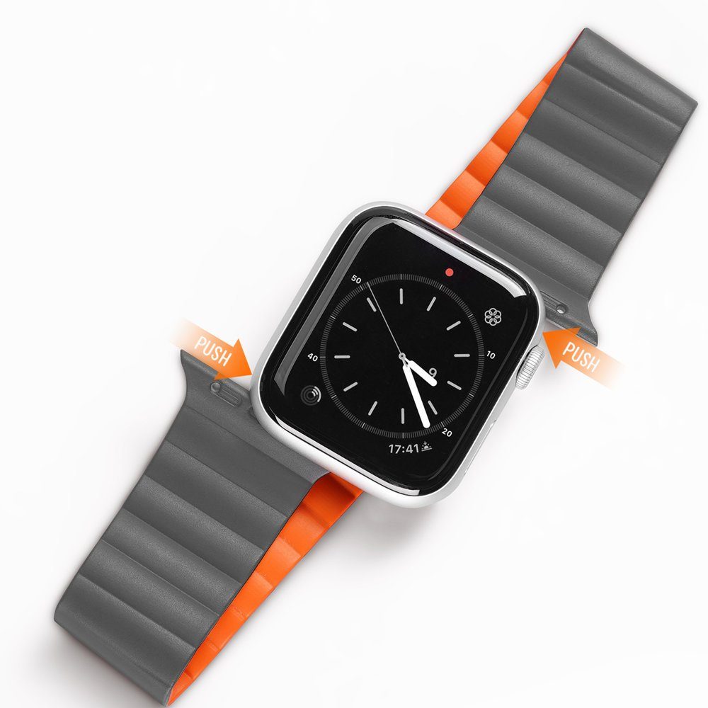 Dux Ducis Smartwatch-Armband Magnetband Uhrenarmband Orange x mm) / SE (41 Grau Watch kompatibel 7/6/5/4/3/2 38 mit l Apple x 40