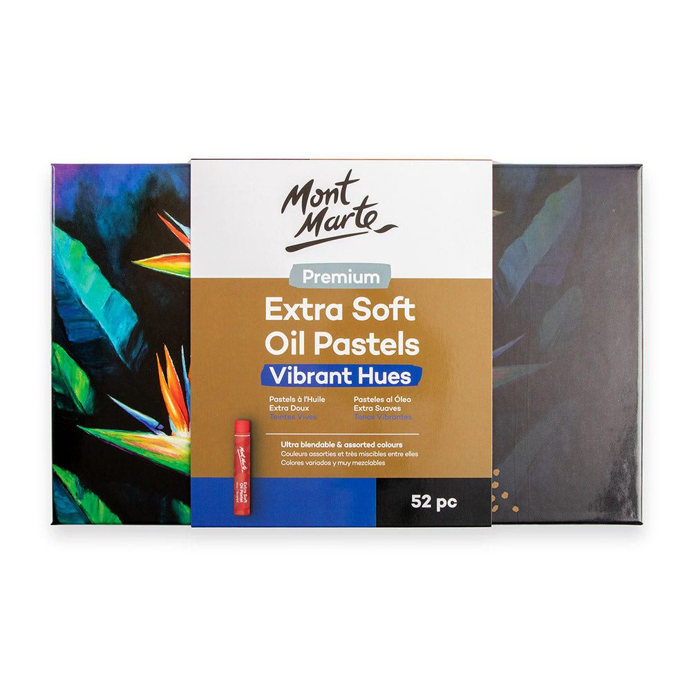 Mont Marte Pastellkreide - Extra weiche Ölpastellkreide Set- Lebendige Farben 39 / 52 / 72 Stk., - Für brillante Kunstwerke - Ideal geeignet für Anfänger & Profi