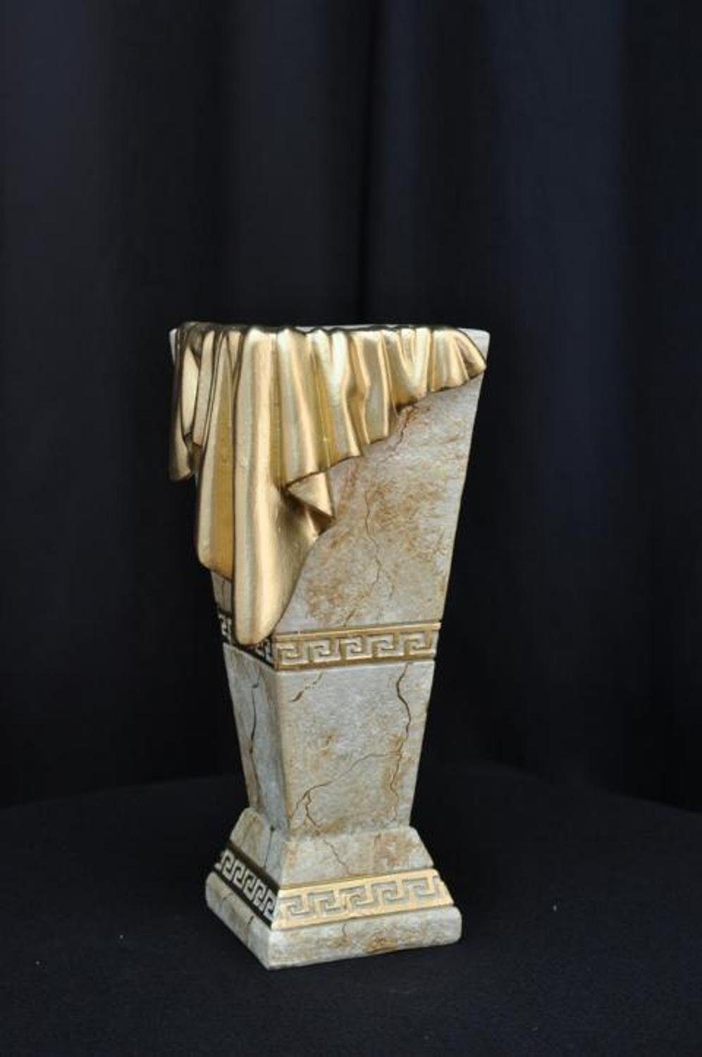 JVmoebel Skulptur XXL Big Vase Medusa Beige Design Blumen Vasen Pokal 0866 Antik Deko Stil