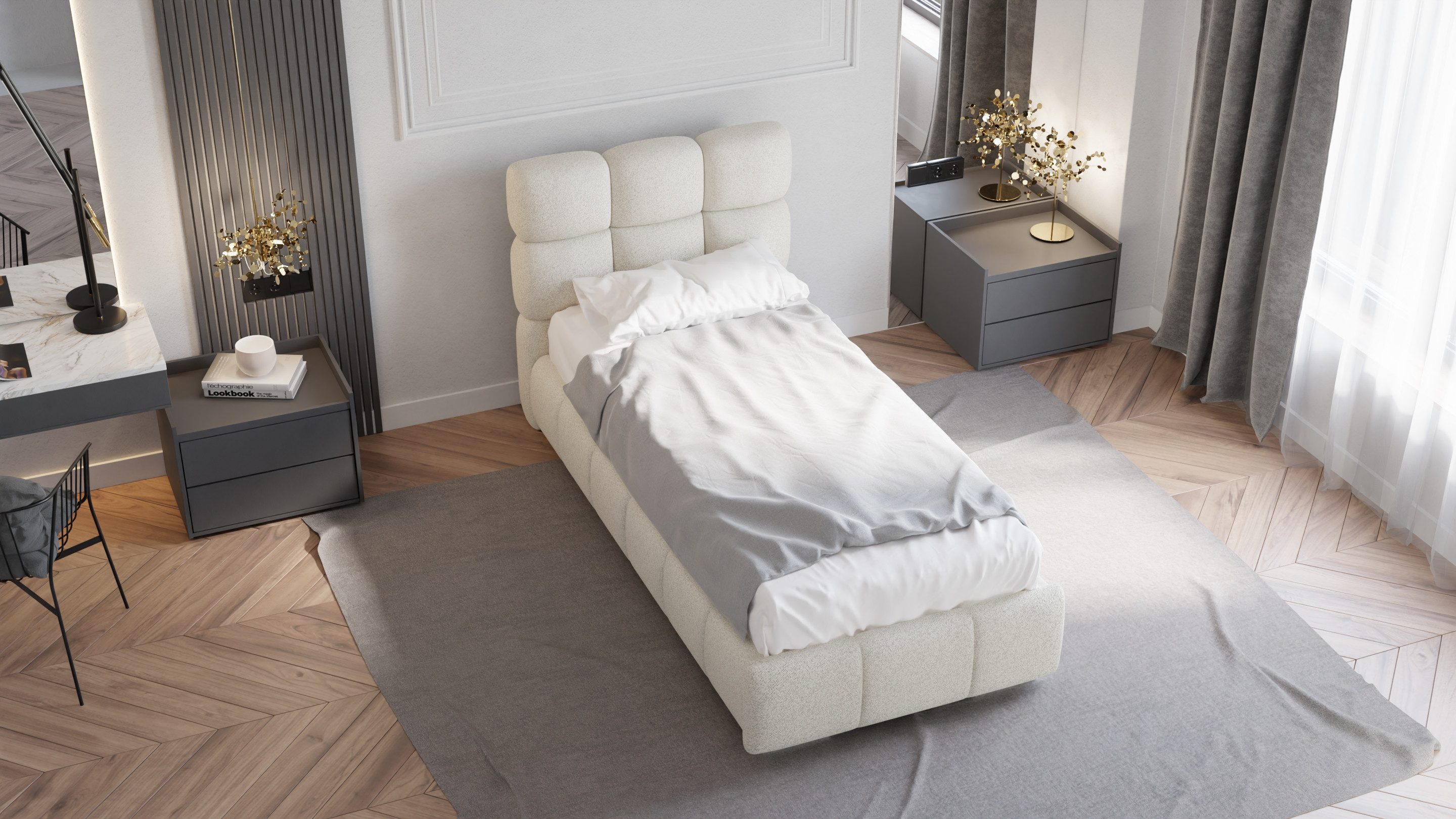 Homesy Polsterbett Bliss, Ein Luxusbett in jeder Größe 120x200cm 100x200 cm 90x200cm