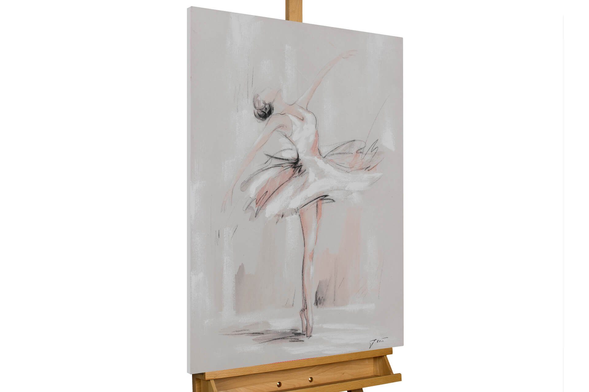 KUNSTLOFT Gemälde Vollendete Anmut 60x90 cm, Leinwandbild 100% HANDGEMALT Wandbild Wohnzimmer