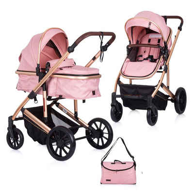 Chipolino Kombi-Kinderwagen Kombikinderwagen 2 in 1 Enigma, Sitz umbaubar, Wickeltasche, bis 22 kg