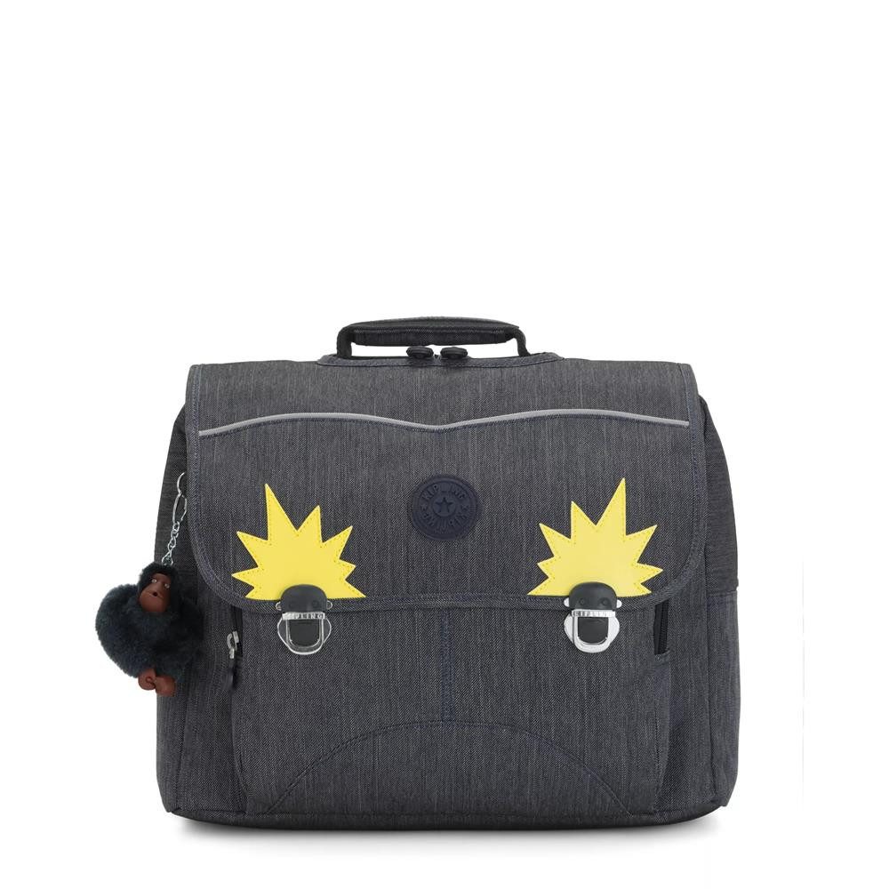 KIPLING Schulrucksack INIKO, mittelgroße Schultasche, Marine Navy (blau), Schulrucksack