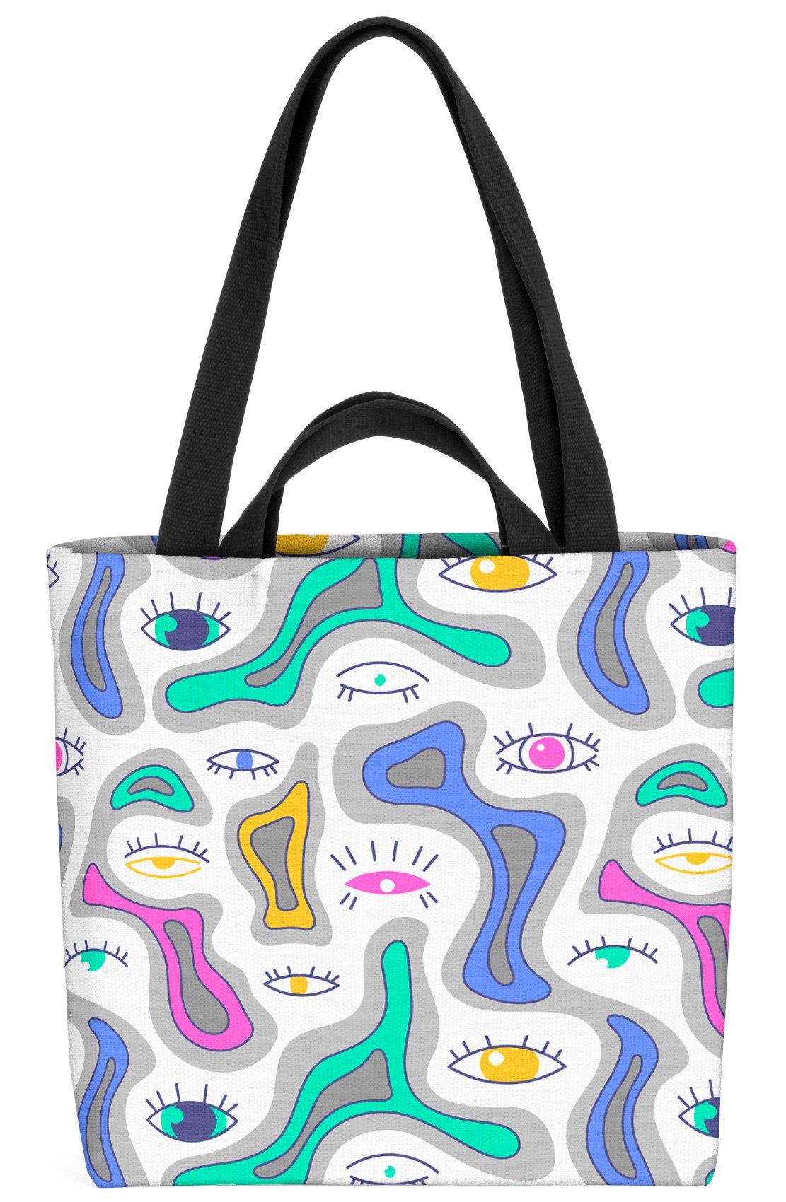 VOID Henkeltasche (1-tlg), Pop Art Augen Retro Muster Kunst Design Druck Art Wohnzimmer bunt far