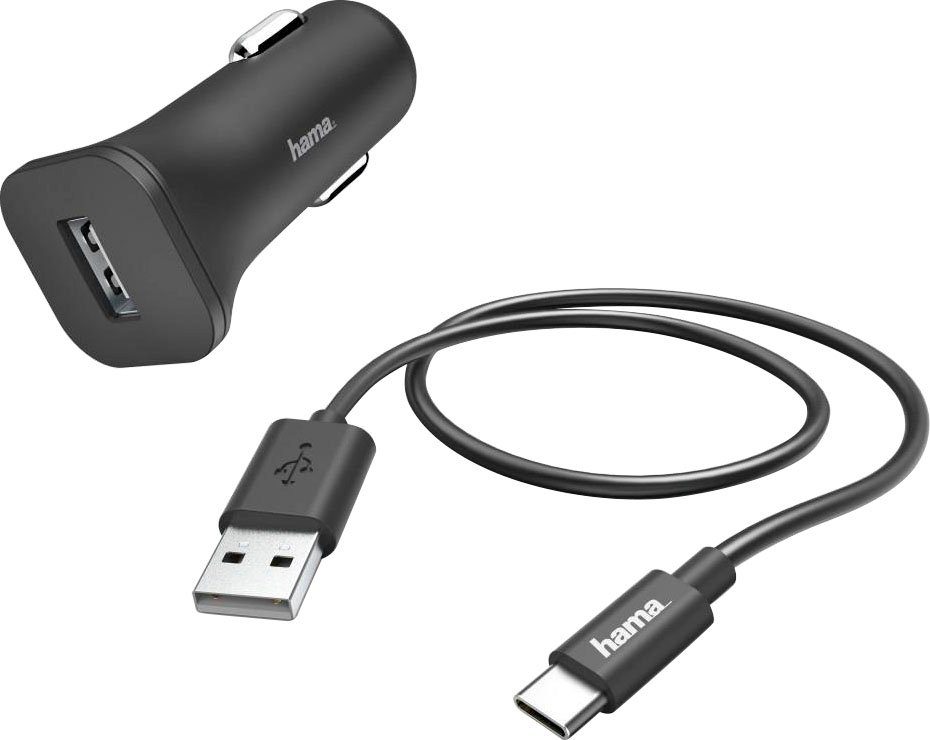 Hama Kfz-Ladeset, USB-C, 12W, Schwarz USB-Ladegerät