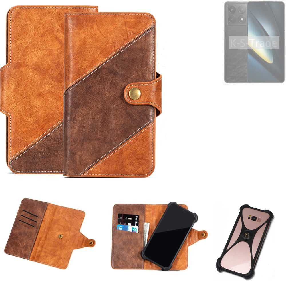 K-S-Trade Handyhülle für POCO F6 Pro, Handyhülle Schutzhülle Bookstyle Case Wallet-Case Cover