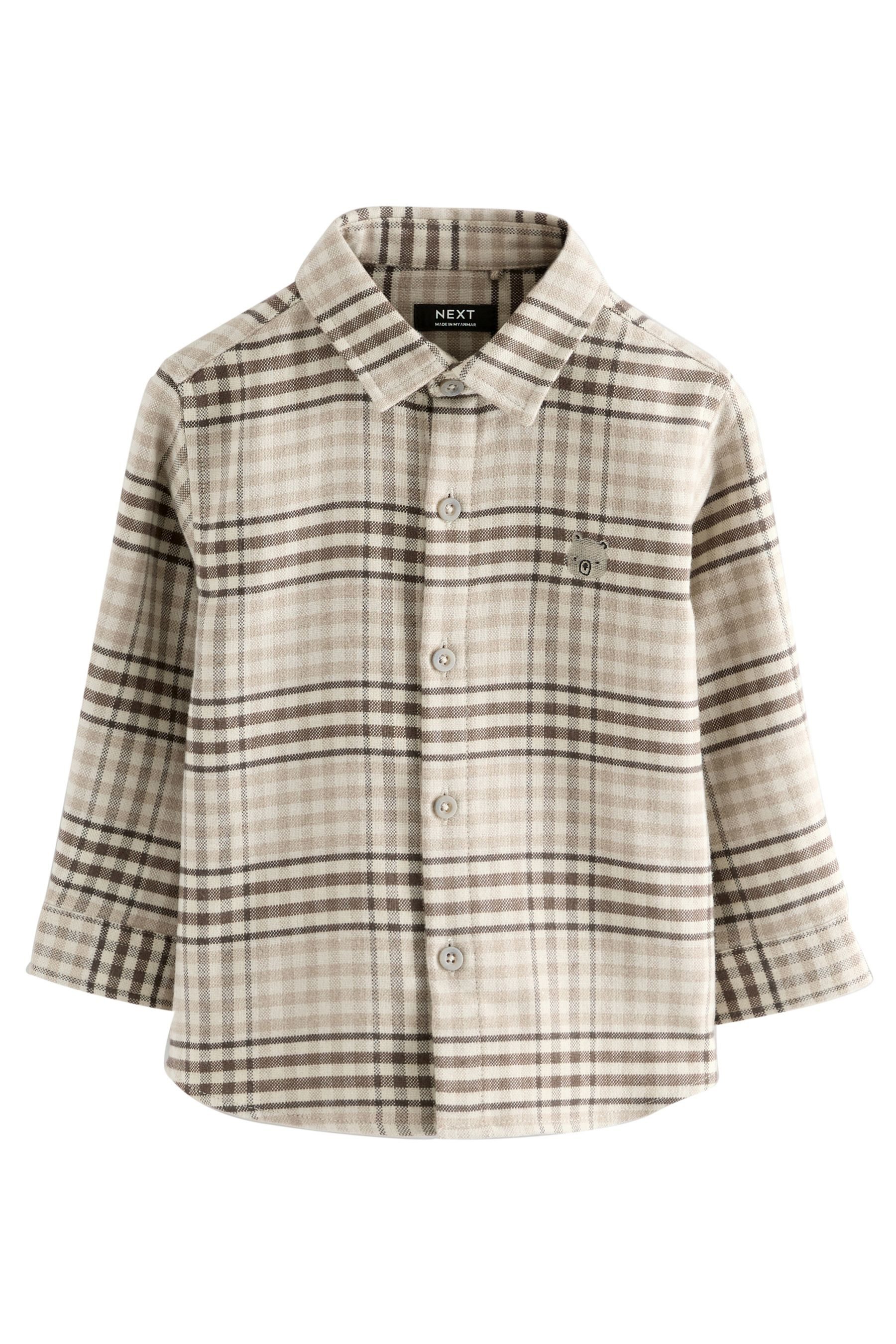 Next Langarmhemd Kariertes Langarmhemd mit Motiv (1-tlg)