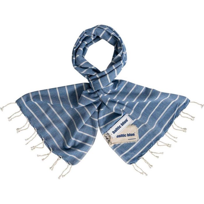 baltic blue Schal Unisex Tuch Imke mit Streifen Blau-Weiß - Streifenschal Modeschal ca. 70x200 cm