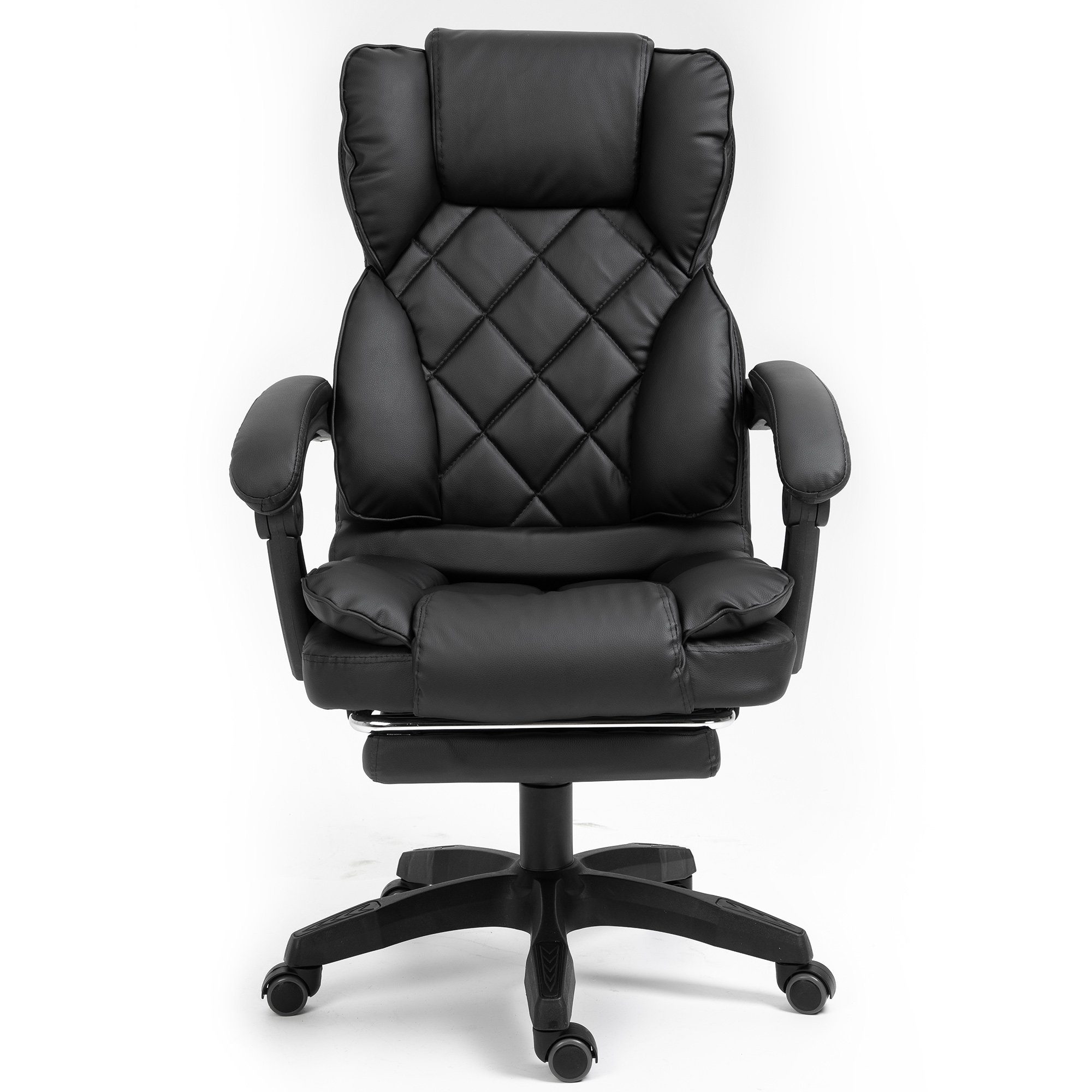 TRISENS Chefsessel Sokrat (1 mit Home Fußstütze in Lederoptik Stück), Schwarz Bürostuhl Office Chair und Polsterung