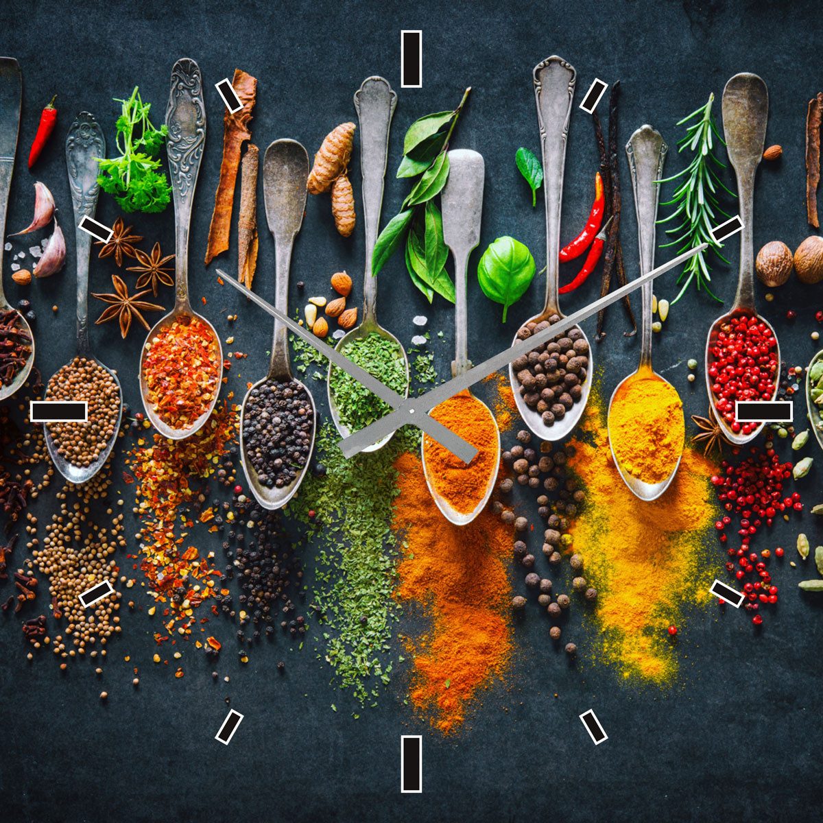 ArtUniverse Wanduhr Wanduhr Gewürze 60x60 cm günstig online kaufen