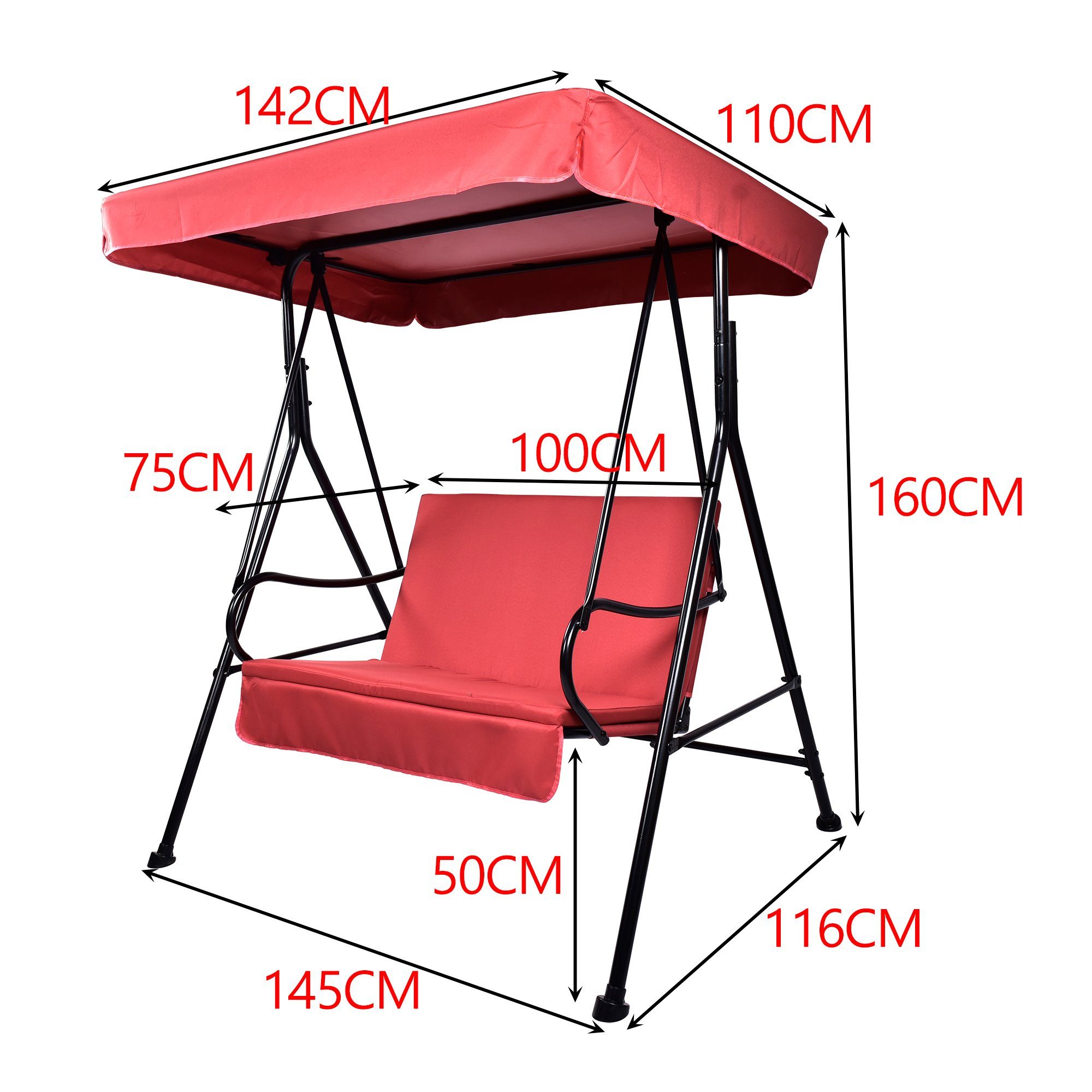 VIK Hollywoodschaukel, 2Sitzer, Hollywoodschaukel 2Sitzer mit Dach