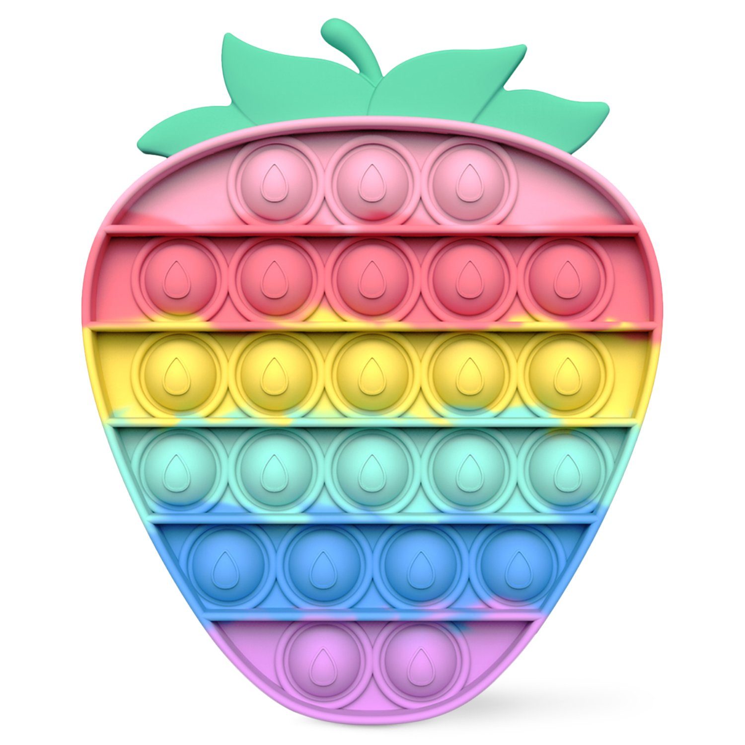 Robust POP Regenbogen Spielzeug, Sensorisches Erdbeere Lernspielzeug Spielzeug, frei, & Montessori reinigen zu Stress Fidget - IT bumpli® BPA einfach Anti