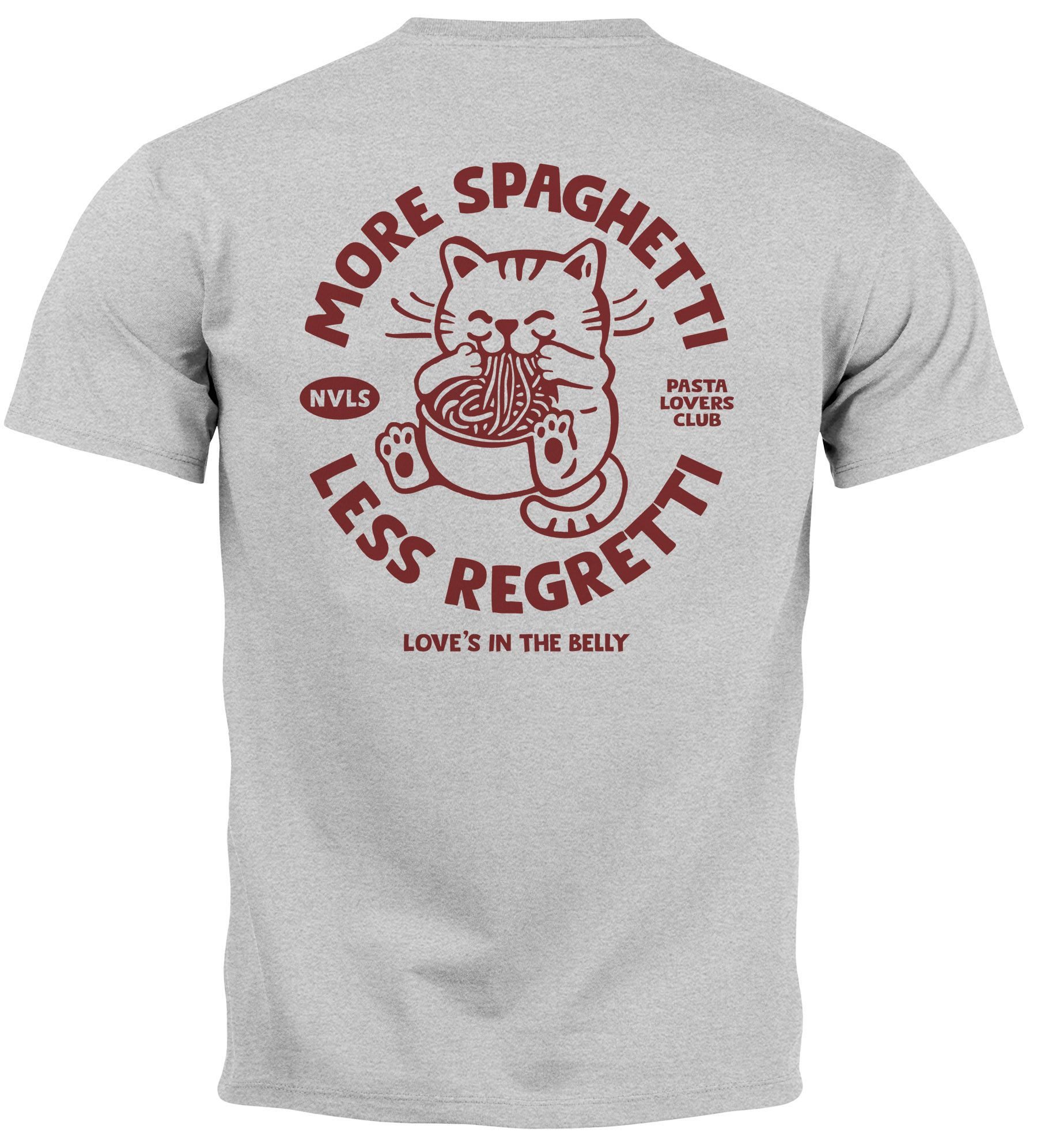 Neverless Print-Shirt Herren T-Shirt Backprint Katze Rückendruck Brustloge günstig online kaufen