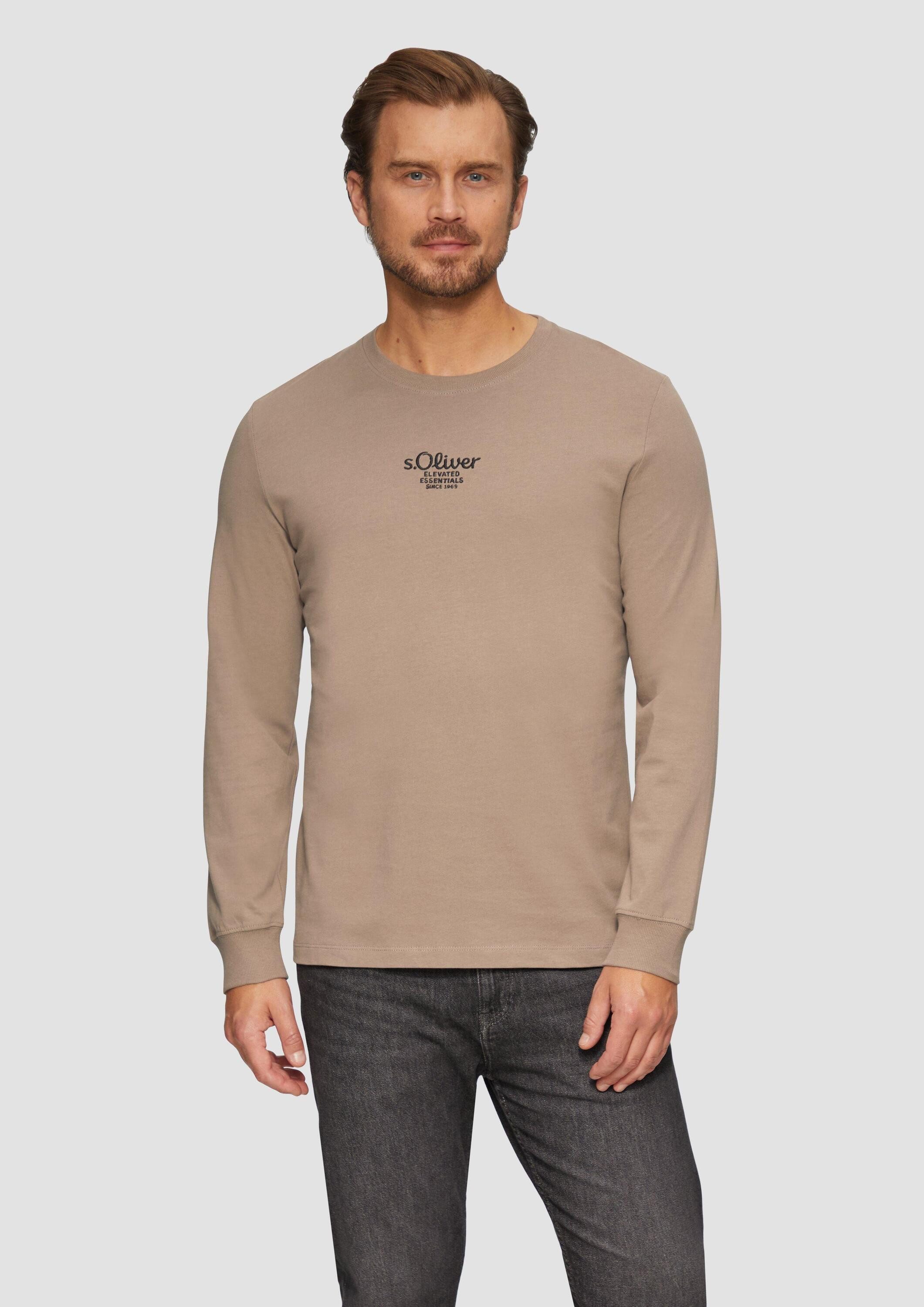 s.Oliver Langarmshirt T-Shirt Langarmshirt mit Logo-Stickerei günstig online kaufen