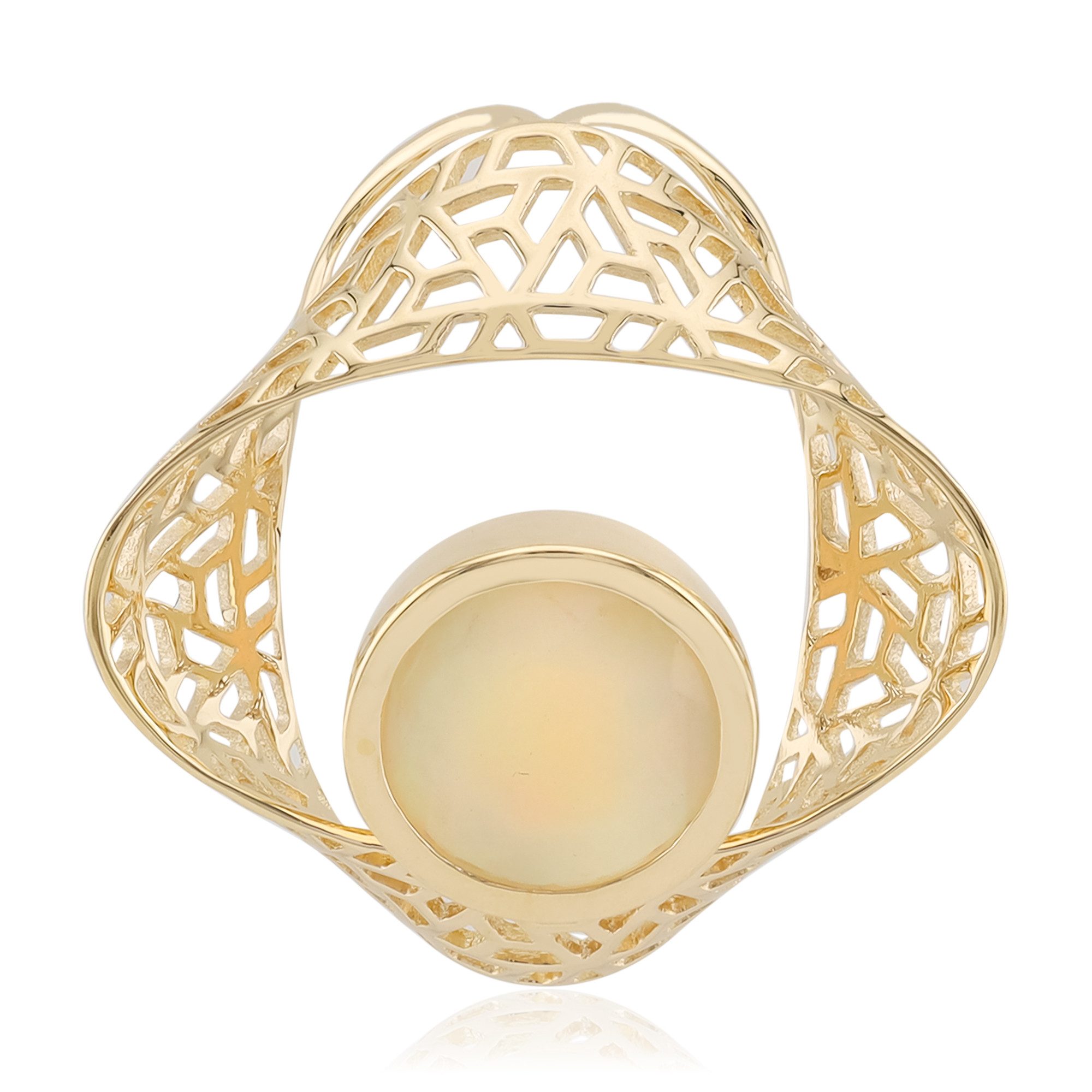 Cavill Kettenanhänger Cavill moderner Welo-Opal Ring 375er Gelbgold 1,08 ct Rund (1-tlg)