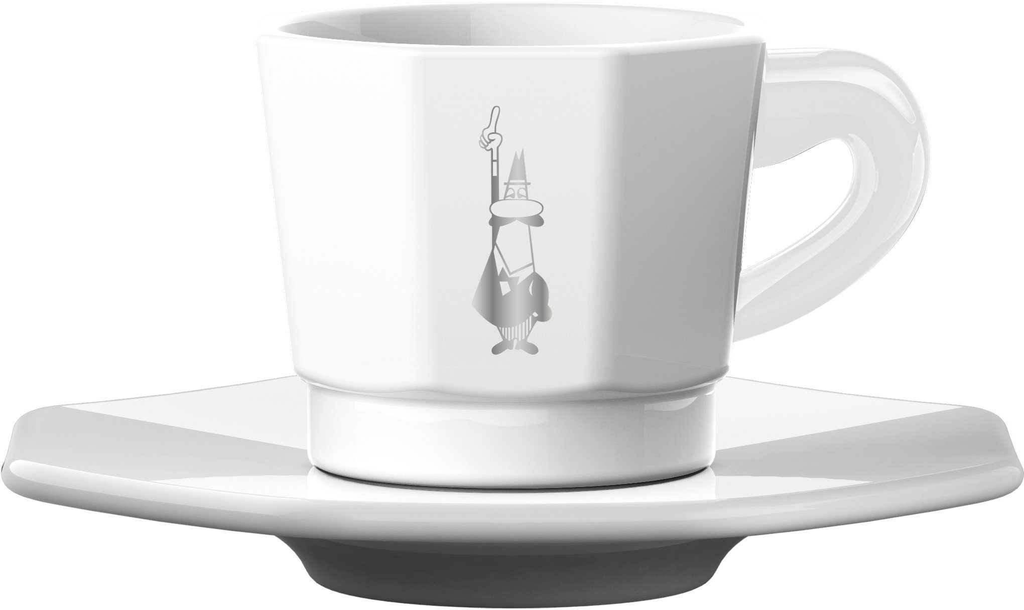 BIALETTI Espressotasse, Porzellan, 4 Чашки, 4 Untertassen