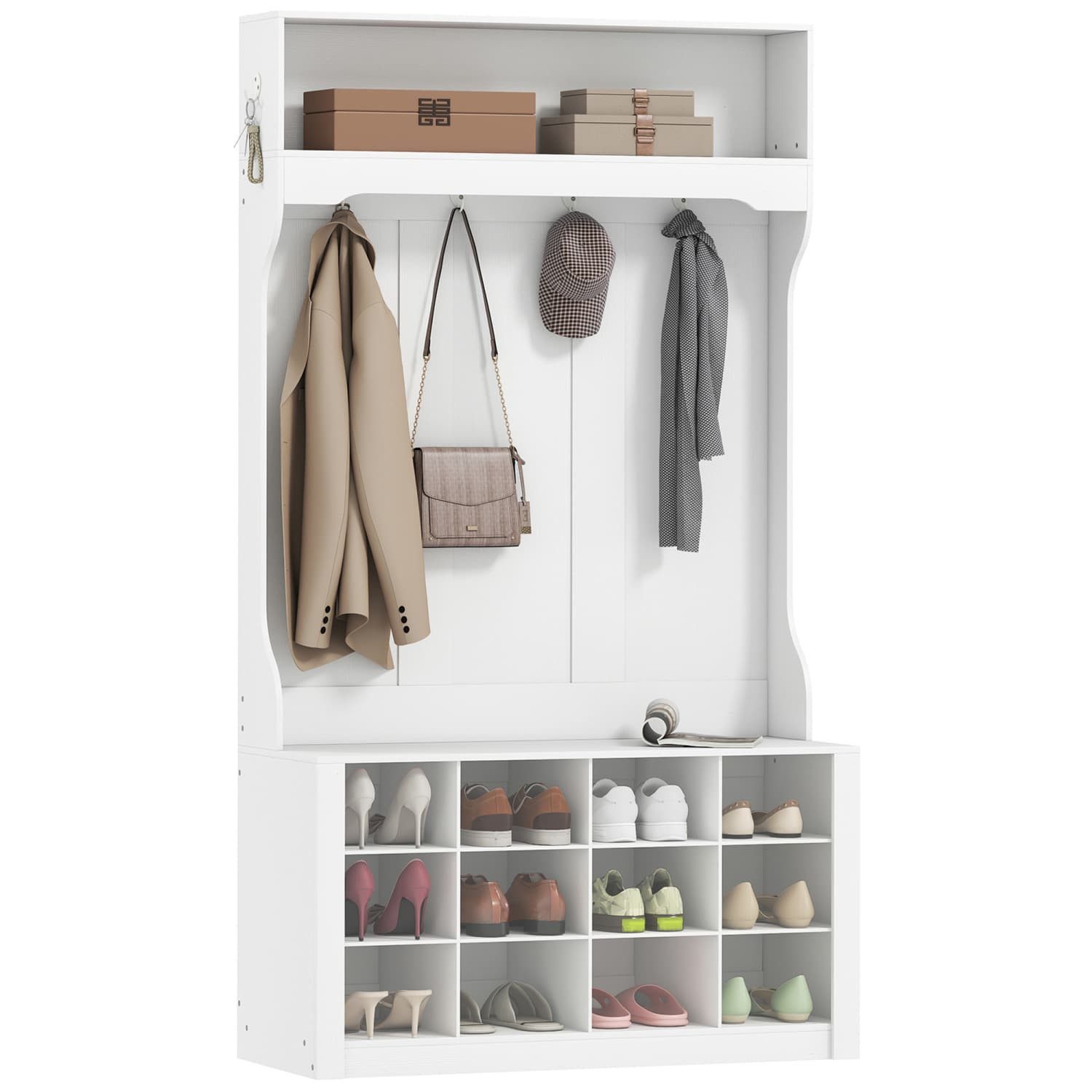 autolock Garderobe Garderobe mit Regal, Bank,Haken,Schuhfächern,Spanplatten,MDF