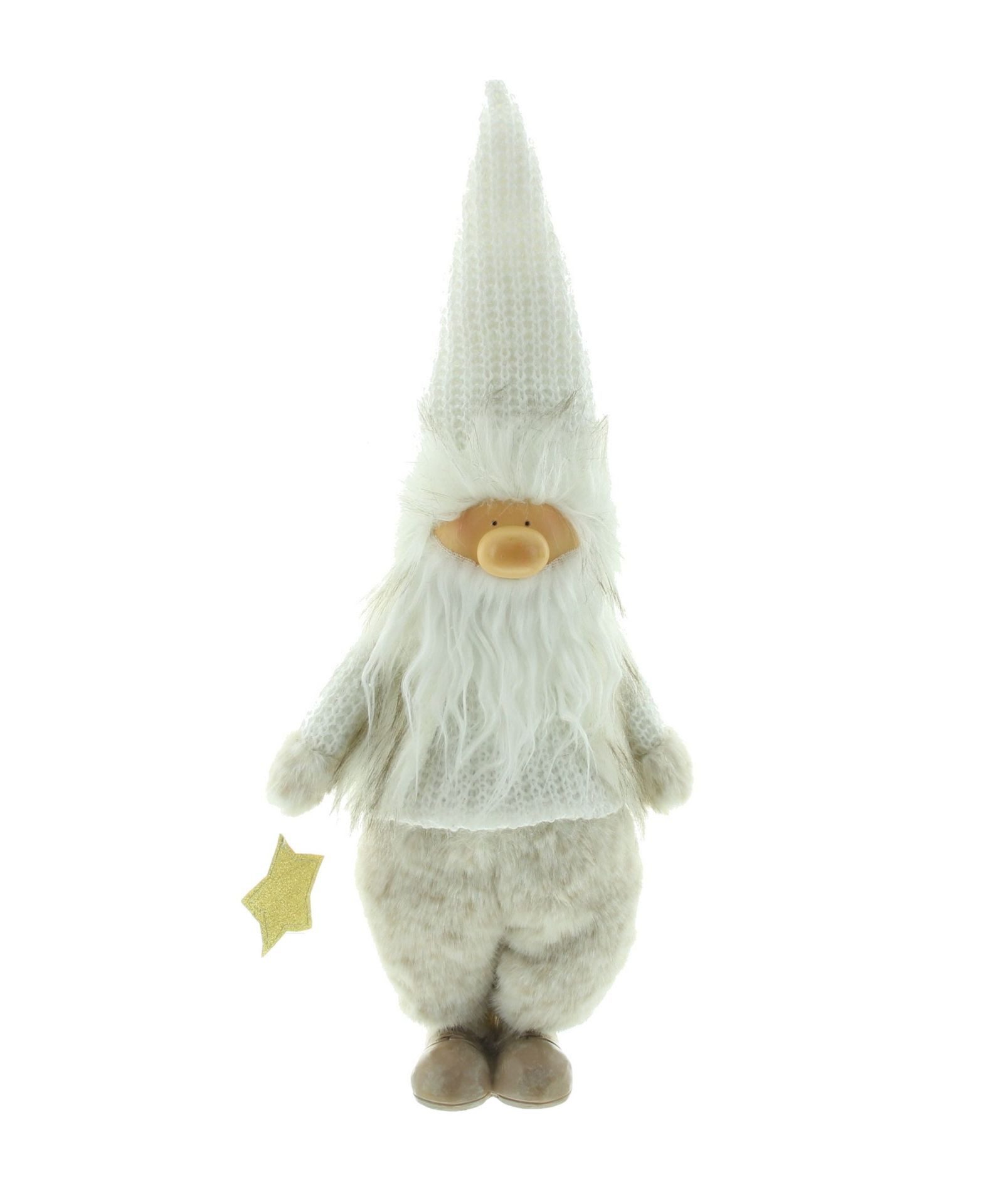 Dekoleidenschaft Weihnachtsmann Figur "Stern" Weihnachtsdeko 50 cm groß, Santa Claus in beige, Weihnachten Deko
