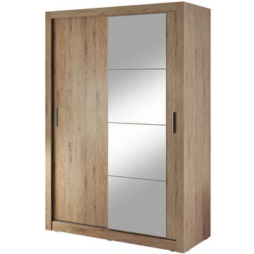 Unique Home Kleiderschrank Kleiderschrank AR04, Schwebetürenschrank mit Spiegel. Breite 150 cm