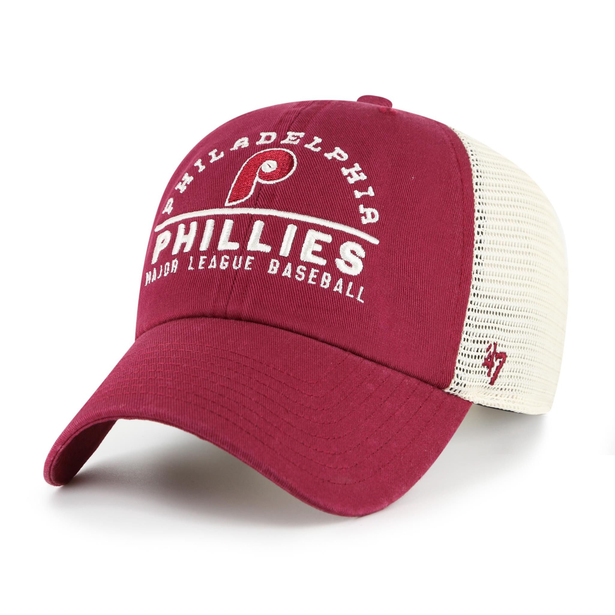 Baseball Cap '47 Brand MLB Cap Phillies PHIPHI COOPS WINDHAM MESH Clean Up Dark Red