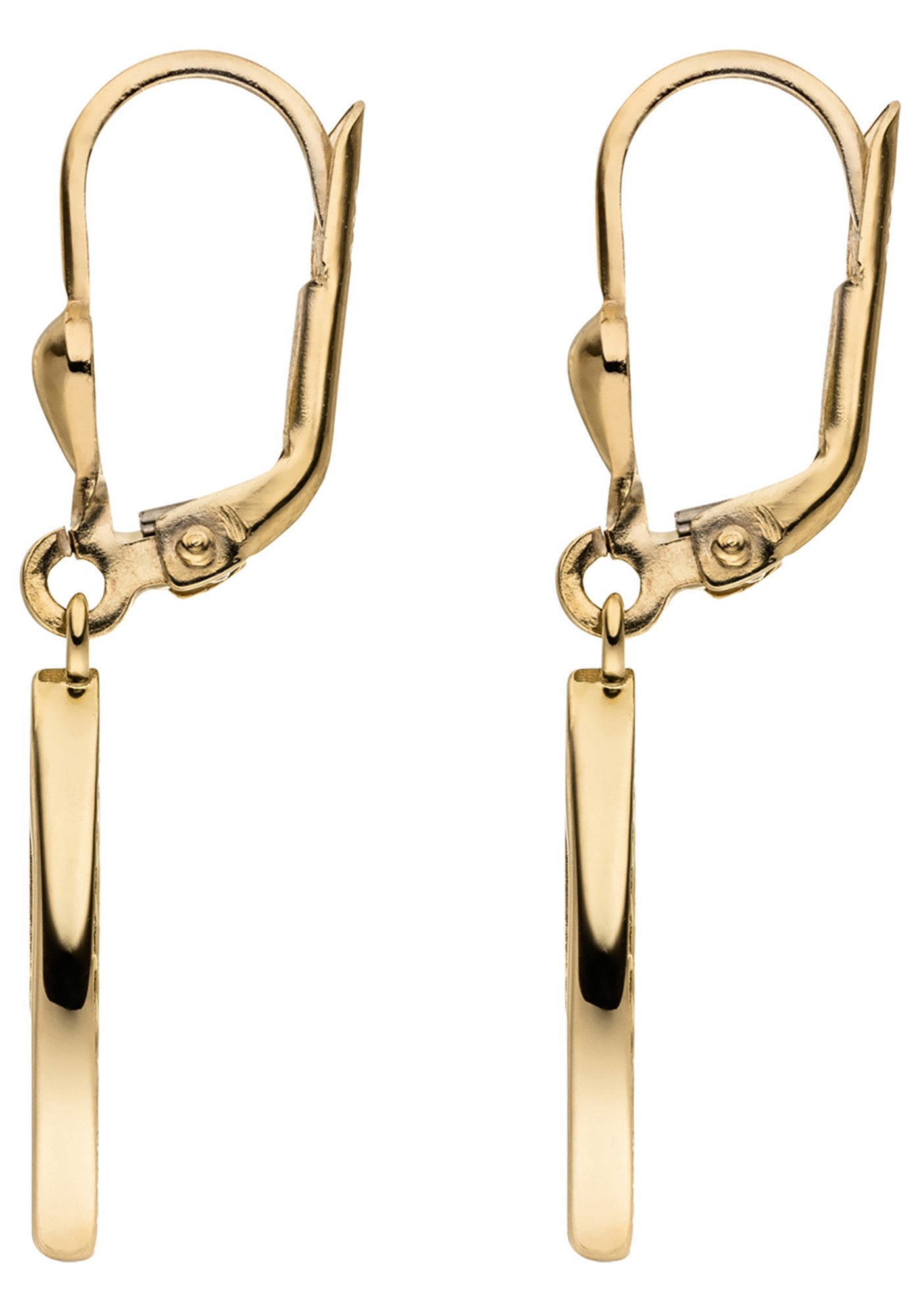 JOBO Paar Ohrhänger Ohrringe hängend 31 mm, 8 Karat 333 Gold mit 24 Zirkonia