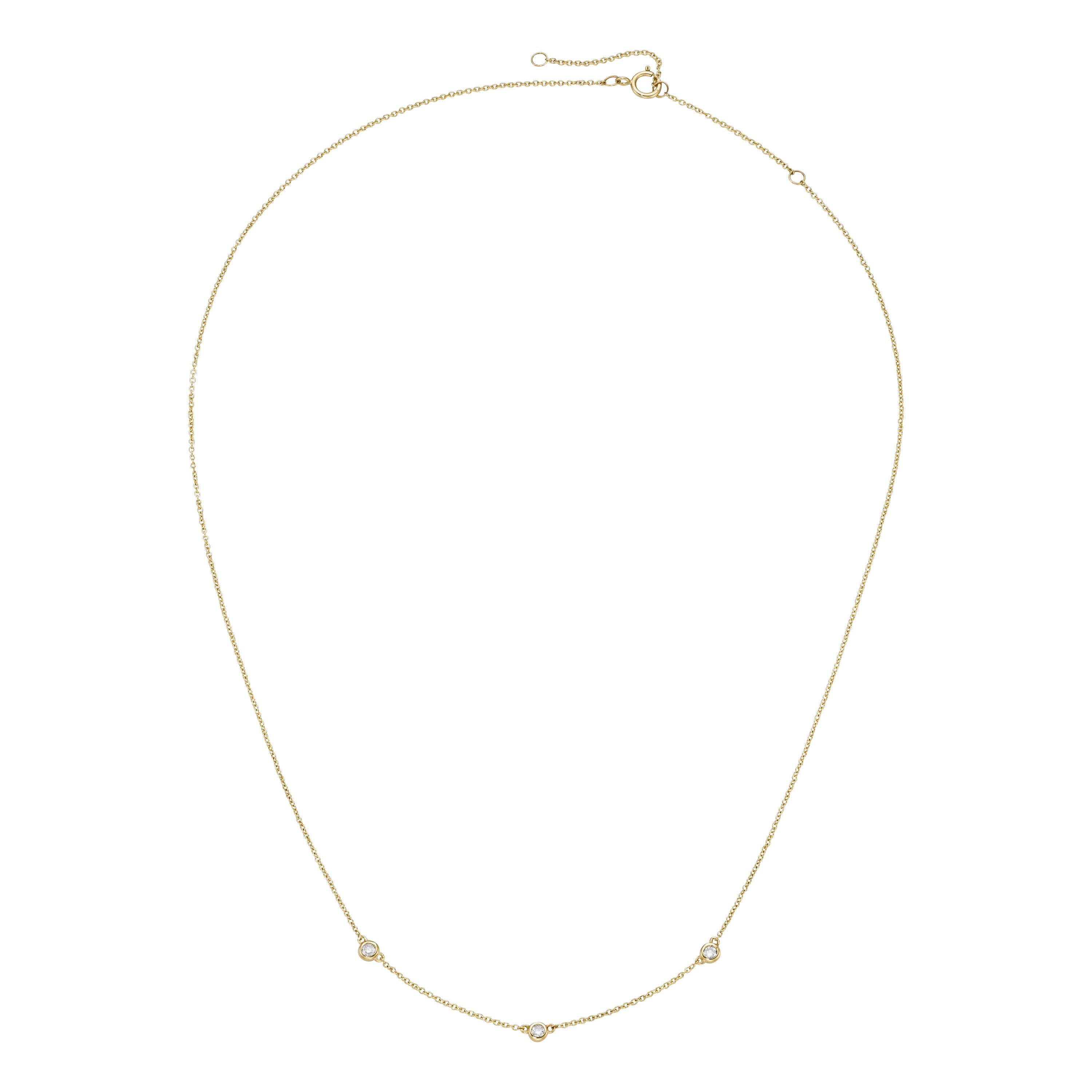 Collier mit Lab Grown Diamanten, Brillantschliff, Labordiamant, Gold 375