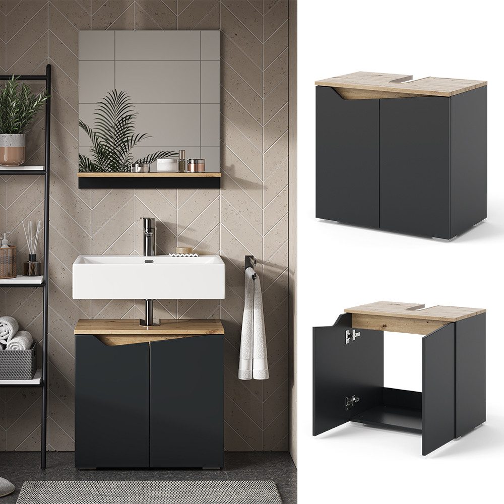 Vicco Waschbeckenunterschrank Marelle, Anthrazit/Artisan-Eiche, 60 x günstig online kaufen