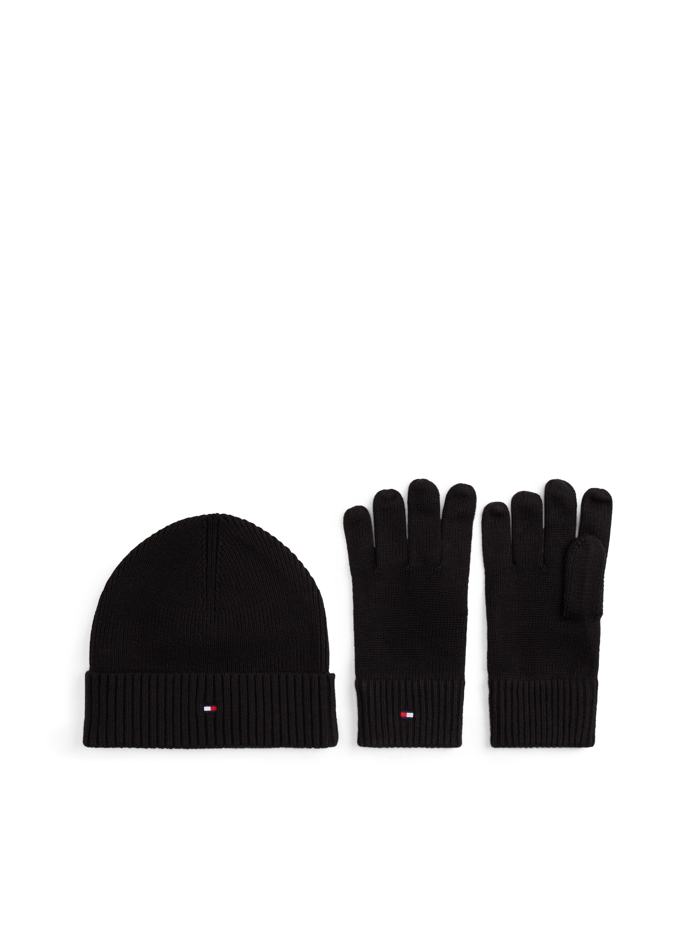 Tommy Hilfiger Beanie TH FLAG BEANIE & GLOVE Set aus Handschuhe und Mütze, in Geschenkbox