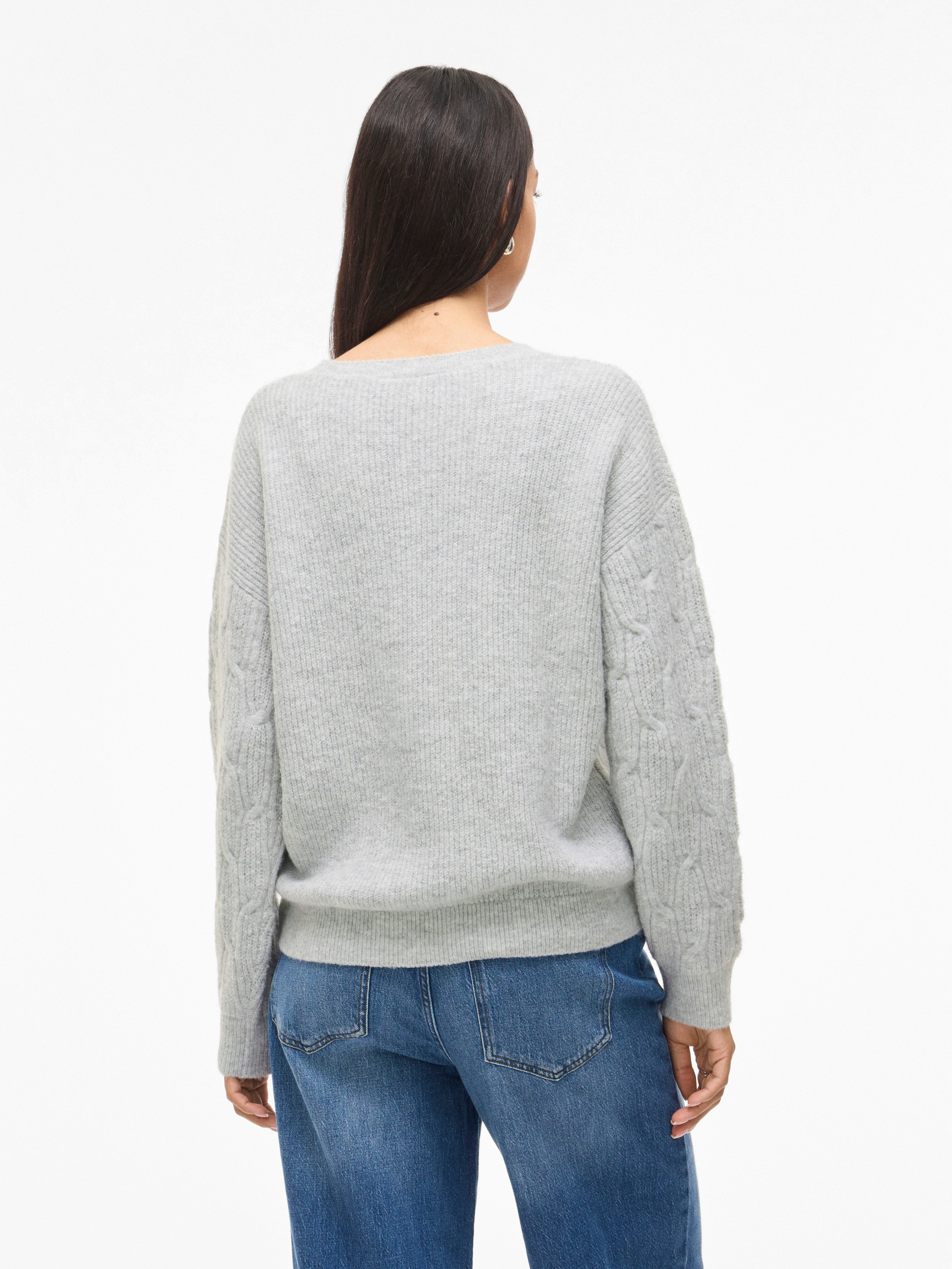 Vila Strickpullover VILASSIA O-NECK L/S CABEL günstig online kaufen