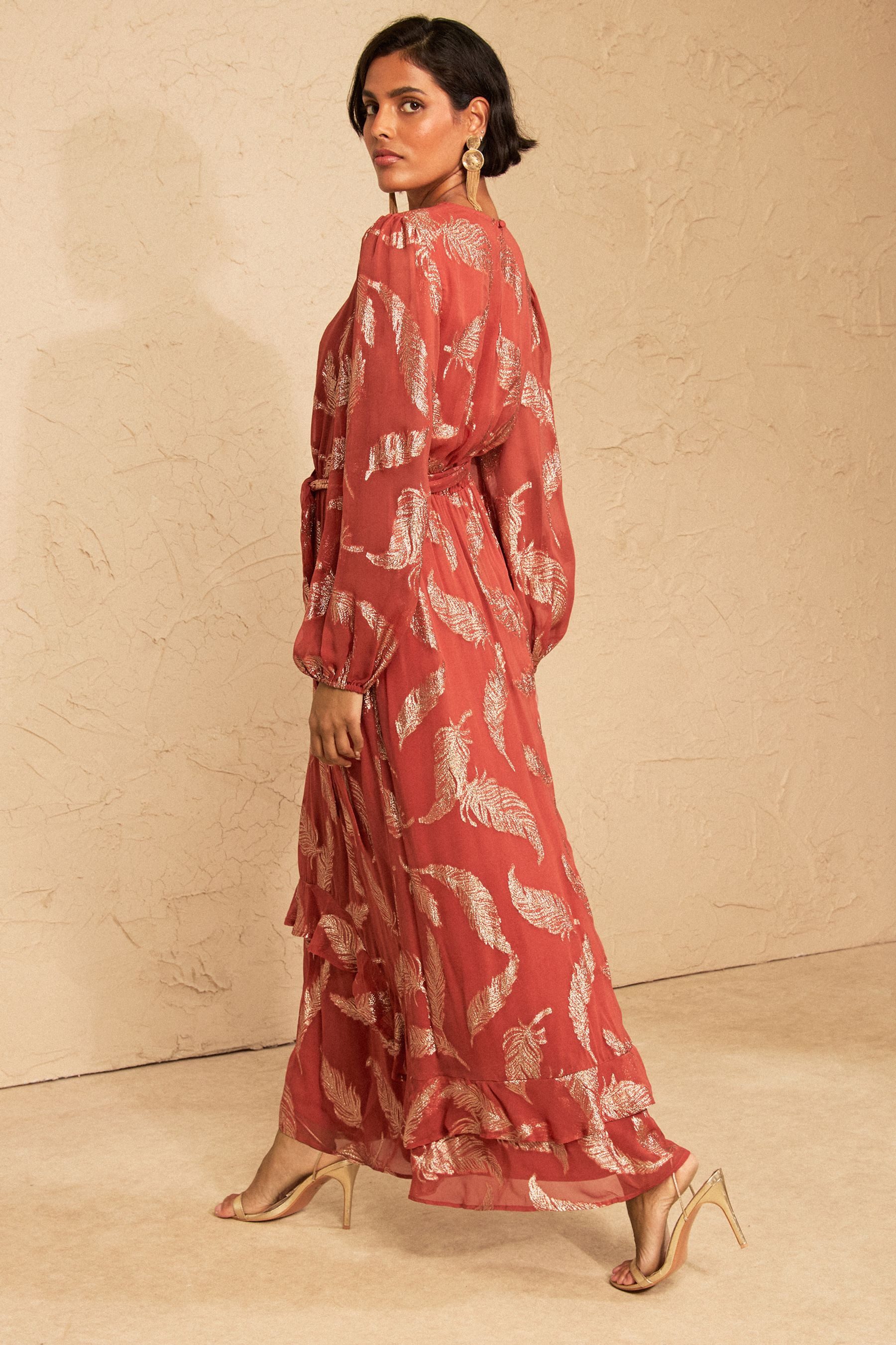 Love & Roses Maxikleid Love & Roses EID Maxikleid mit Rundhalsausschnitt (1-tlg)