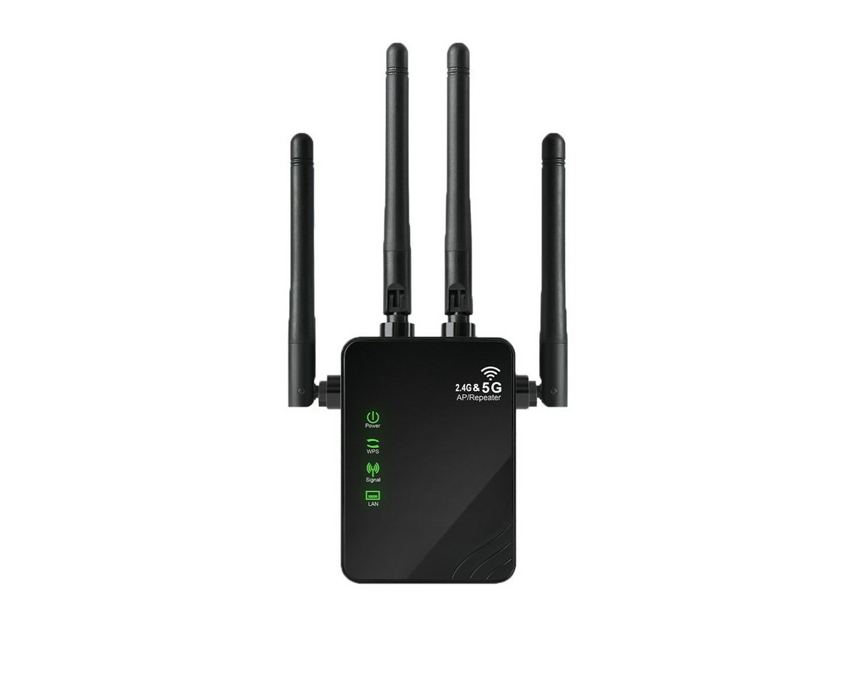 ibettertec 1200 MBit/s 5GHz WLAN Repeater Router Range WIFI Signal Verstärker WLAN-Repeater, WLAN-Extender-Signalverstärker für bis zu 6.000 m² und 100 Geräte