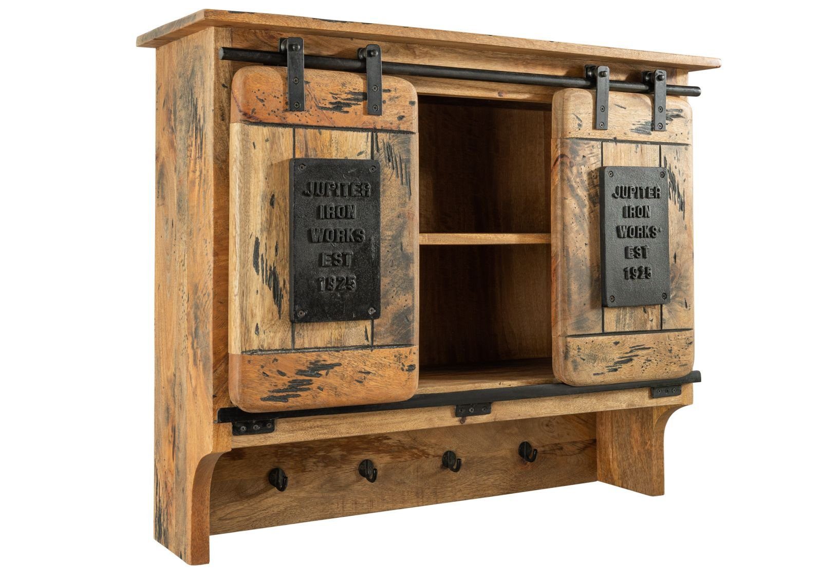 Massivmoebel24 Wandgarderobe (Wandgarderobe Mango 90x30x75 natur günstig online kaufen