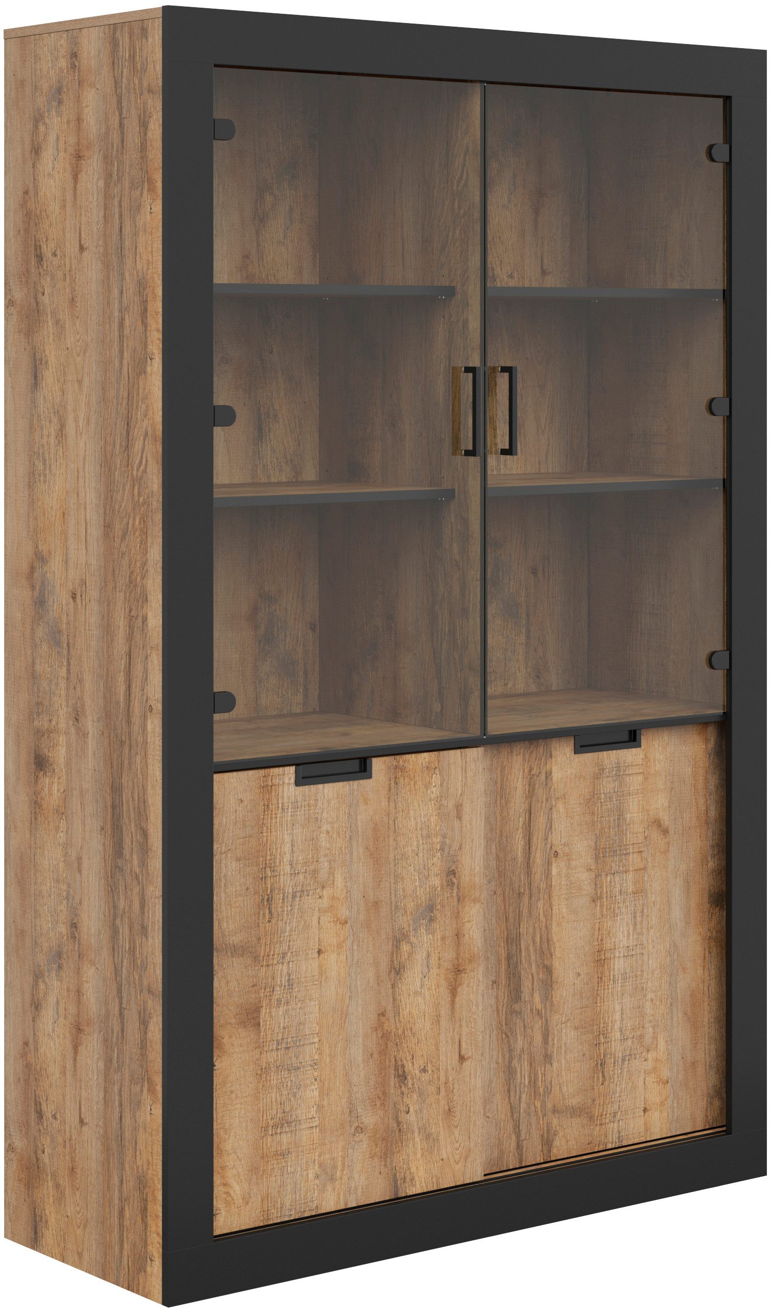 INOSIGN Vitrine "Tudor, Breite 120 cm, moderne Glasvitrine 2x Schiebetüren/ günstig online kaufen