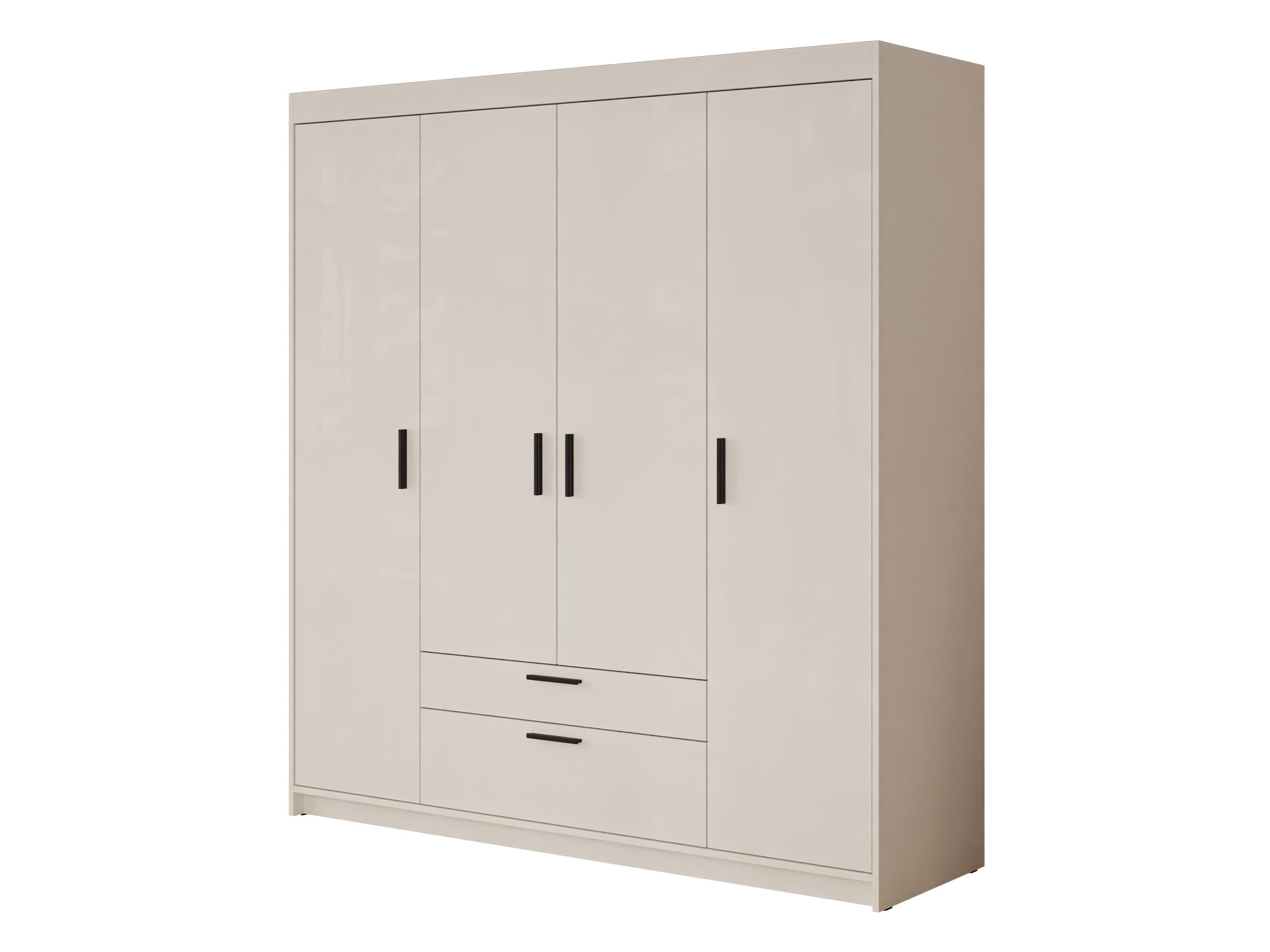 MIRJAN24 Kleiderschrank Elena 4D2S (mit Drehtüren, Kleiderstange, Einlegeböden) 4-Türig / 8-Türig und 2 Schubladen, Schrankaufsatz als Option