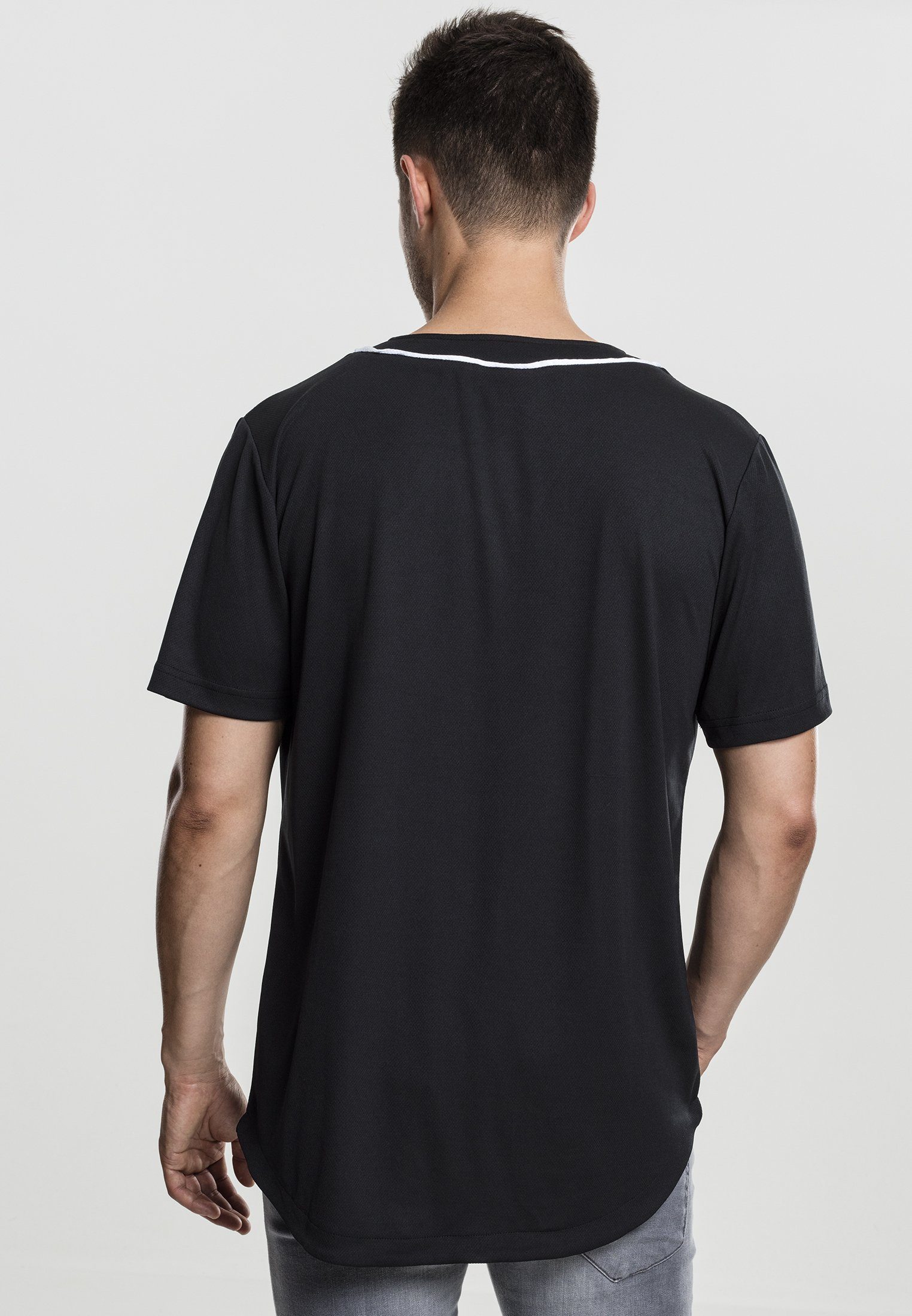 URBAN CLASSICS T-Shirt Herren Baseball Jersey black/white (1-tlg) Mesh