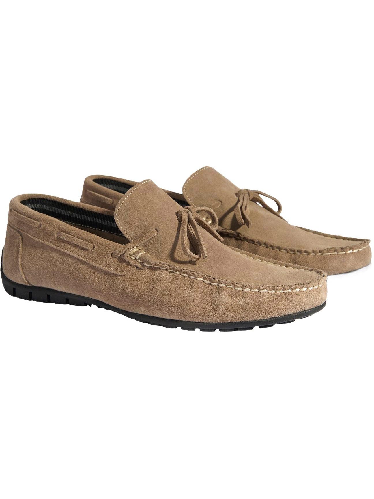 Desa Herren-Slipper – Obermaterial aus Wildleder, Textilfutter, flacher Ab Loafer