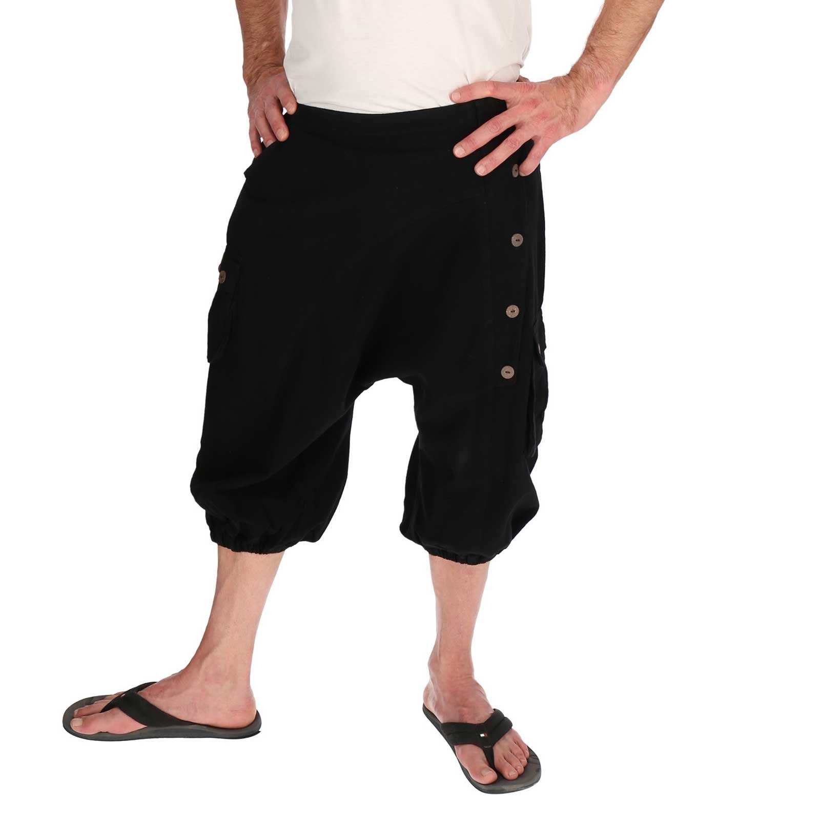 KUNST UND MAGIE Haremshose Kurze Aladin Hose Unisex 3/4 Baggy Pants Hippie Baumwoll Haremshose – Bild 5 von 5