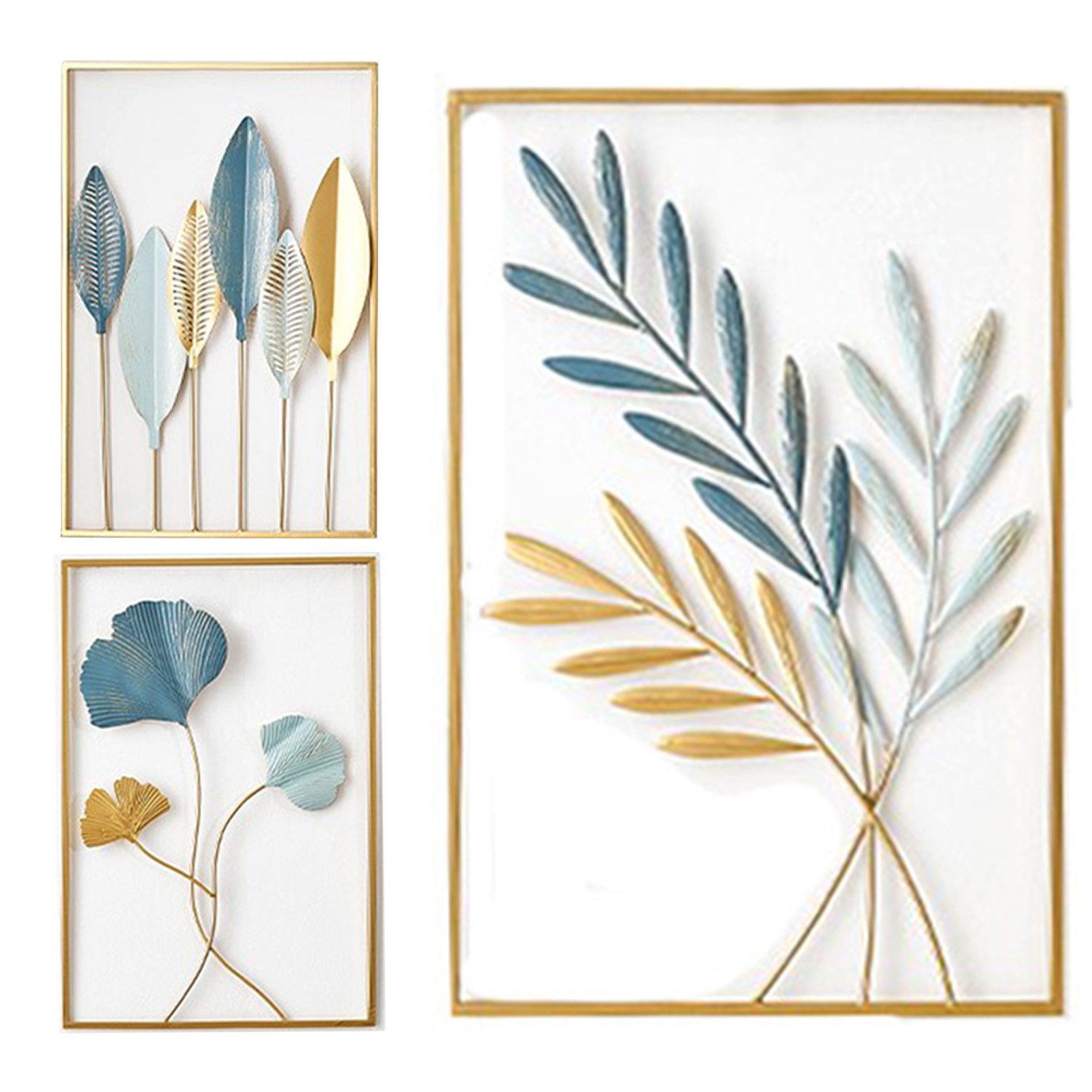 MODFU Wanddekoobjekt 3er Wandskulpturen 3D Wanddeko Gold Hängen Wandbild Me günstig online kaufen