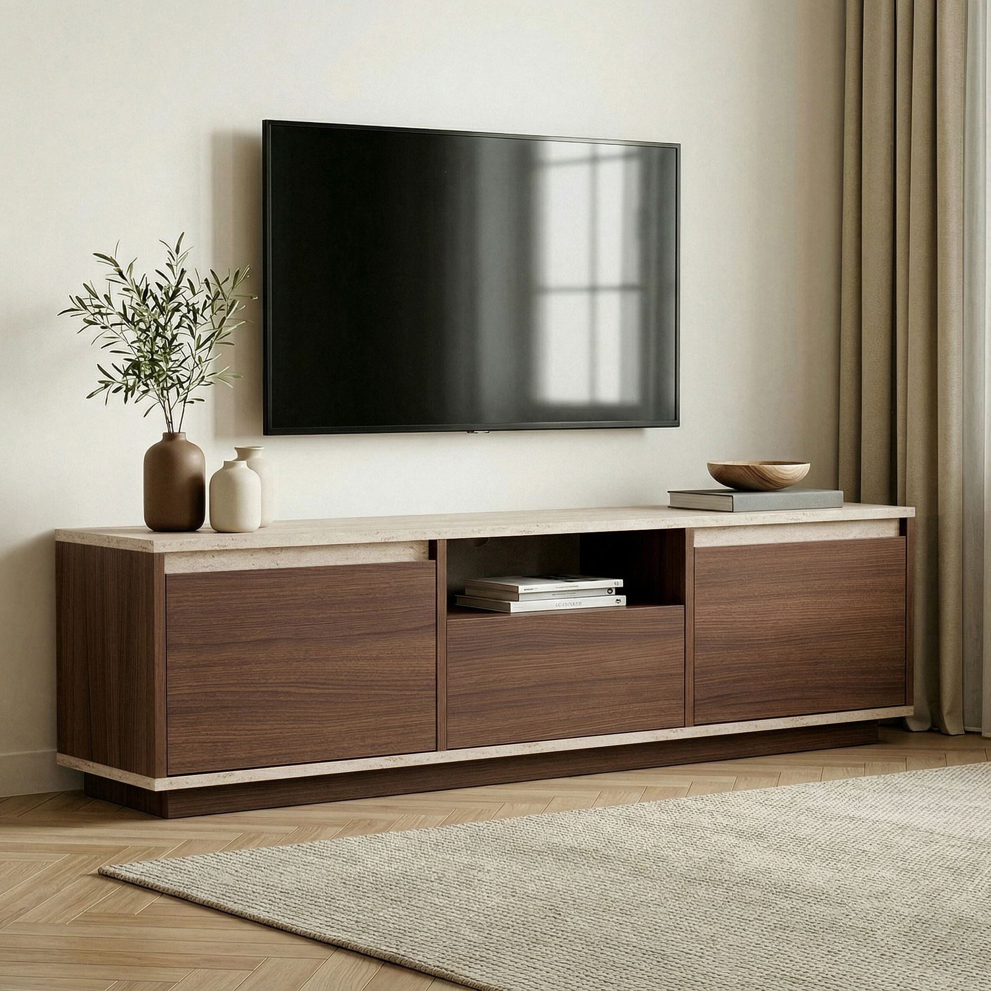Skye Decor Sideboard Nordure Sentinel (Packung, 1 St., 1 TV Board), Japandi Design,Breite 160 cm, griffloses Design mit Stauraum