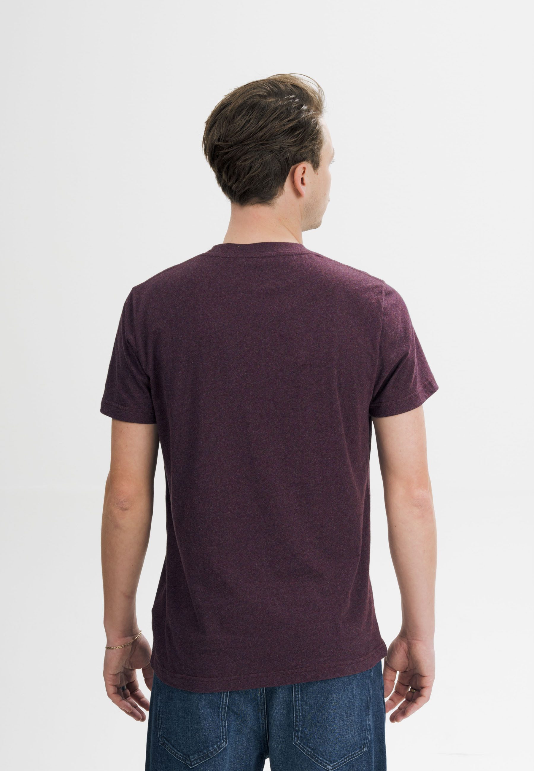 MELA Kurzarmshirt T-Shirt Style AVAN Fein gerippter Kragen