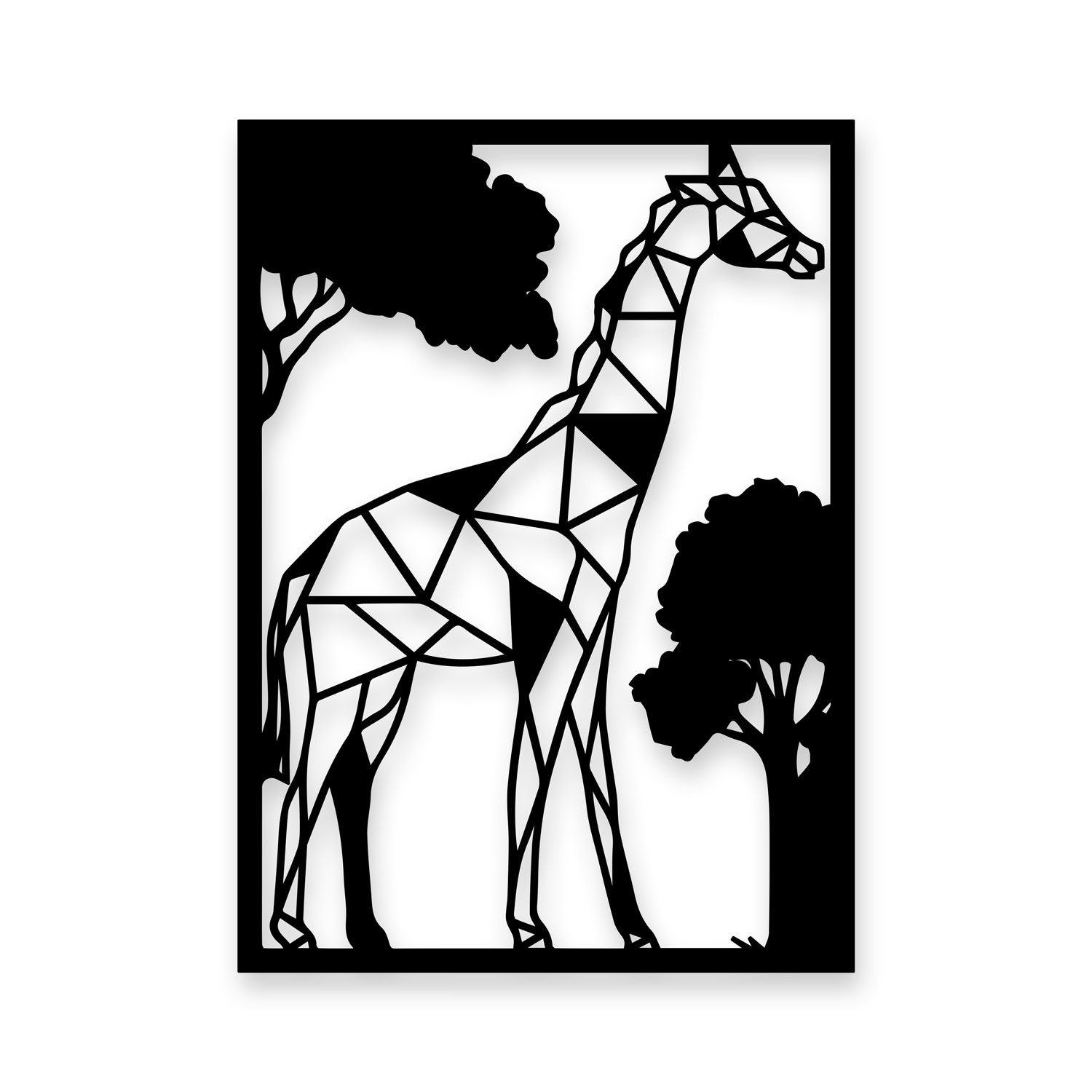 Namofactur LED Dekolicht Giraffe Deko Geschenke - LED Giraffen Wanddeko Holz Wandtattoo, LED fest integriert, Warmweiß